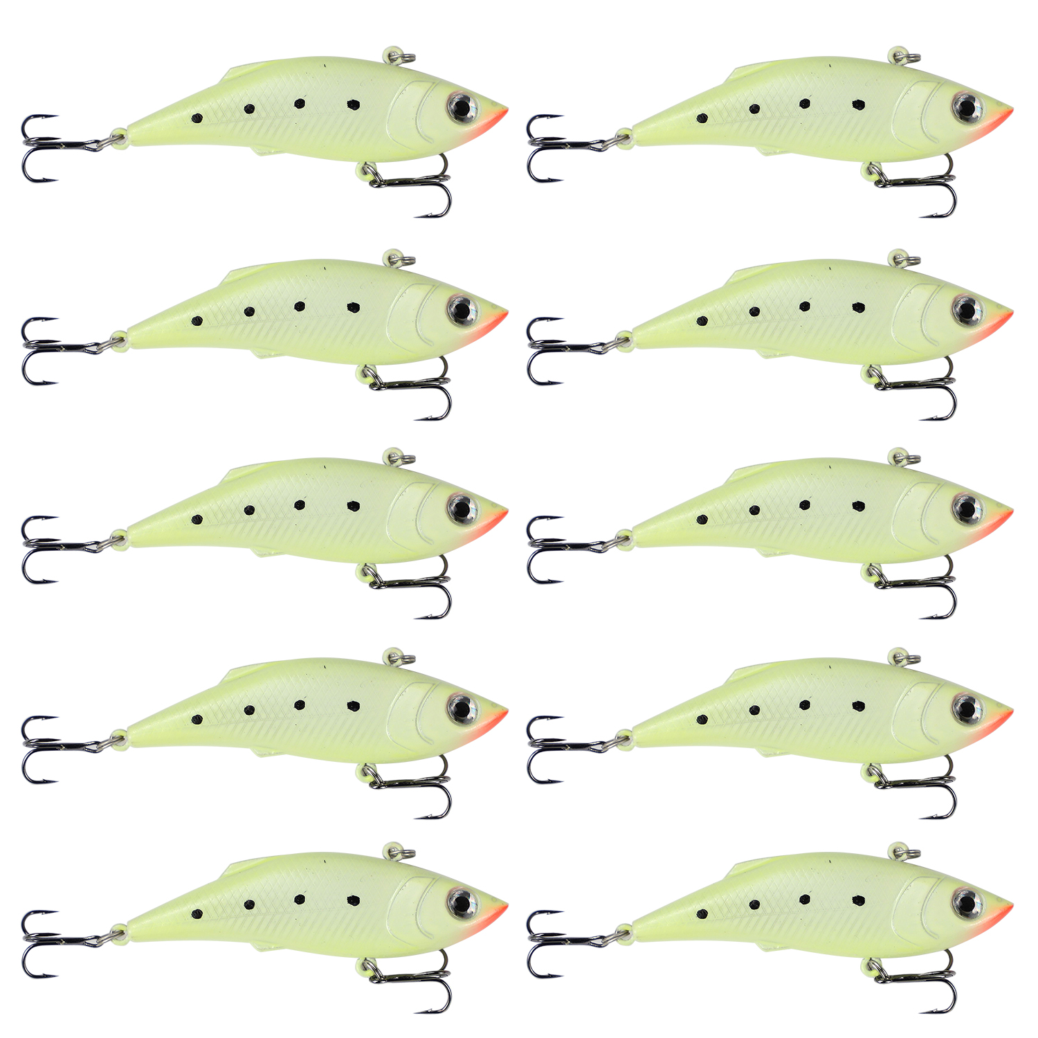 FREE FISHER 10PCS Glow Unpainted Fishing Lures Bait 10pcs/Lot Luminous