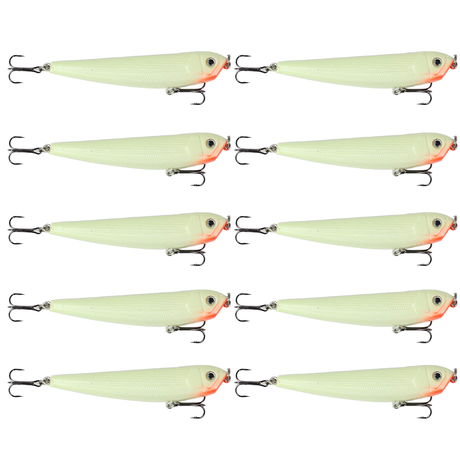 FREE FISHER 10PCS Glow Unpainted Fishing Lures Bait 10pcs/Lot Luminous