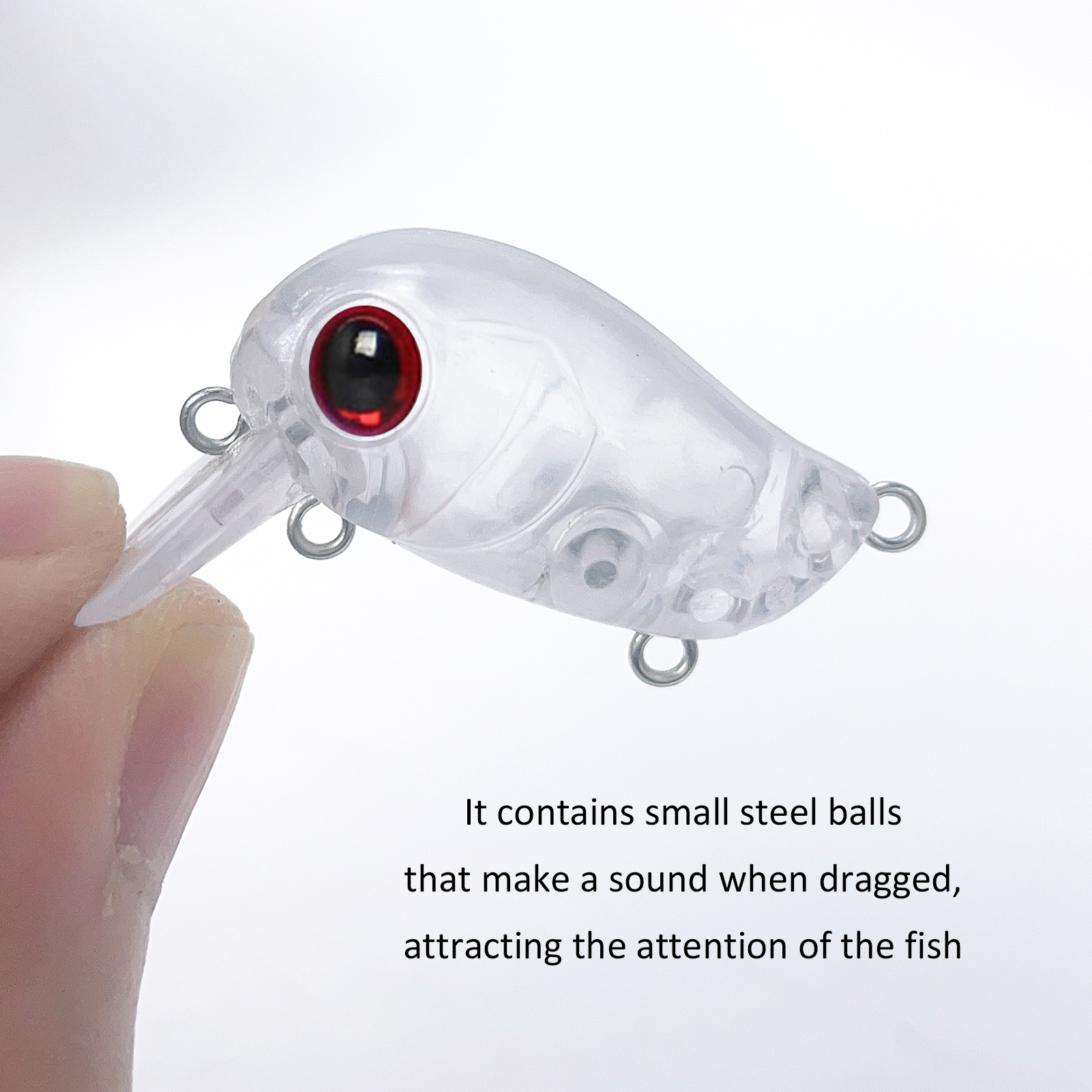 FREE FISHER 20pcs/Set Unpainted Baits Mini Fishing Crankbaits Set 3.7cm 3g DIY Transparent Bait Embryo Artificial Topwater Floating Lures