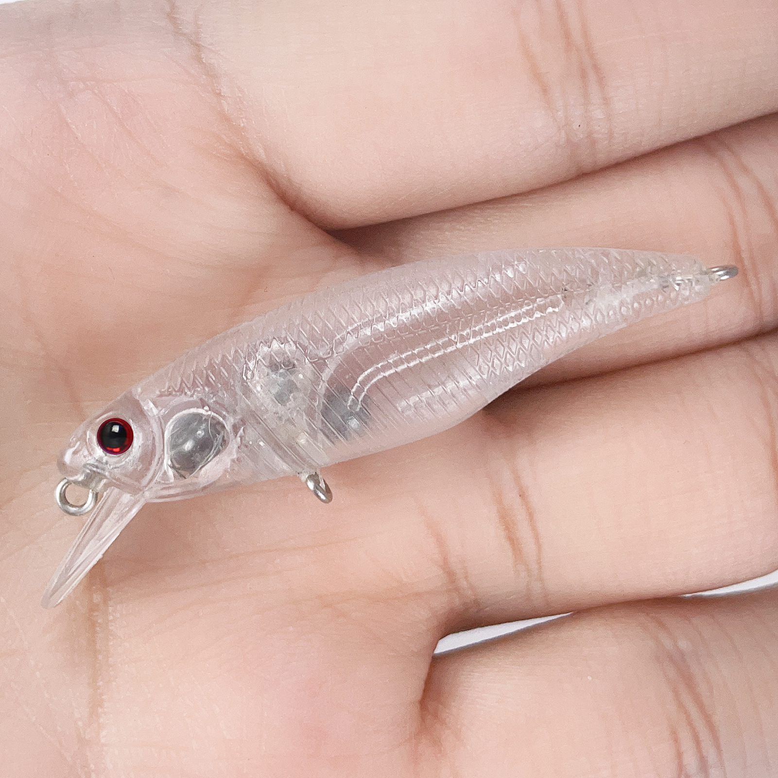 FREE FISHER Blank Mini Minnows Lures Set 6cm 3g 20pcs/Lot Unpainted Fishing Wobble Plastic Pencil Artificial Baits DIY Clear Bait Embryo