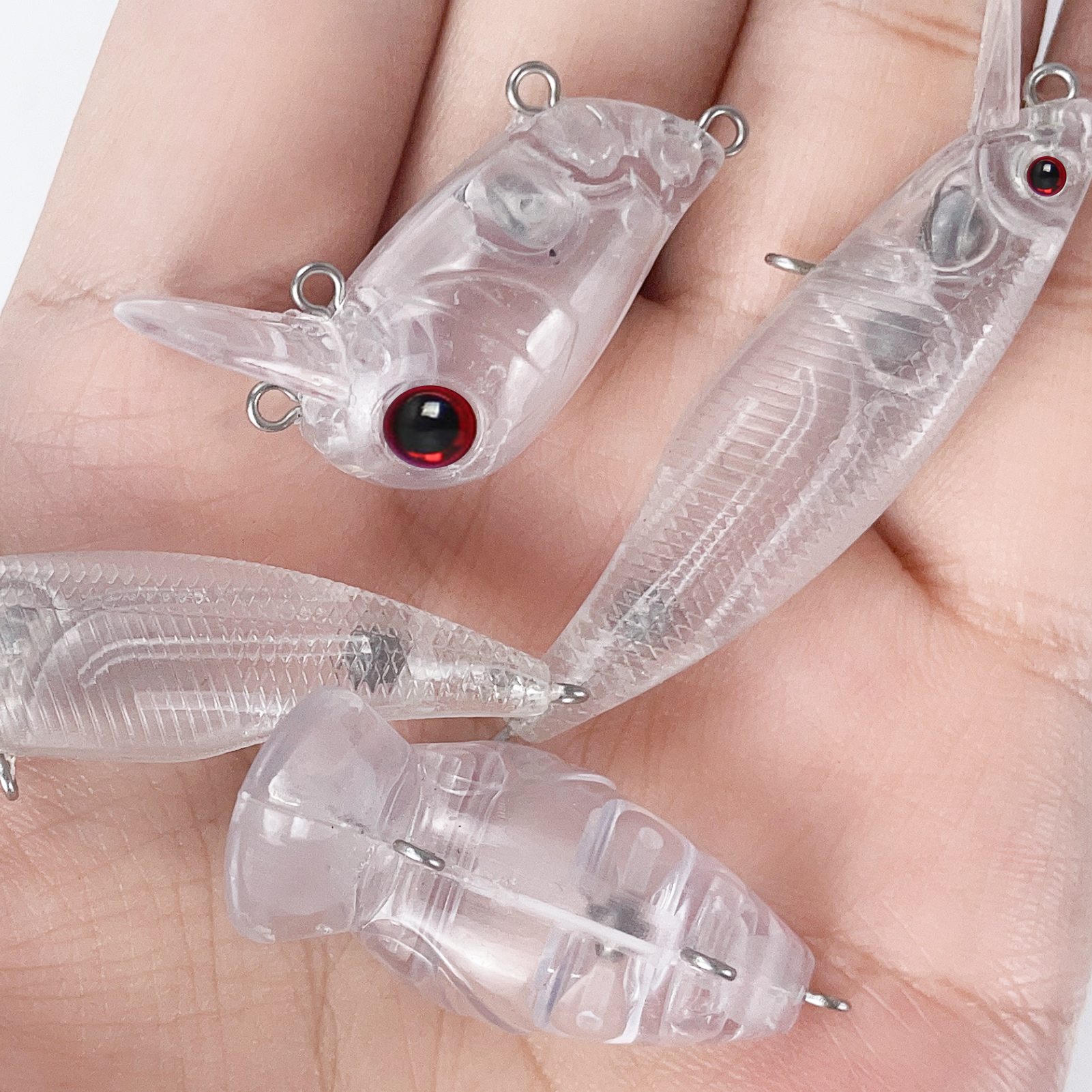 FREE FISHER Blank Mini Minnows Lures Set 6cm 3g 20pcs/Lot Unpainted Fishing Wobble Plastic Pencil Artificial Baits DIY Clear Bait Embryo