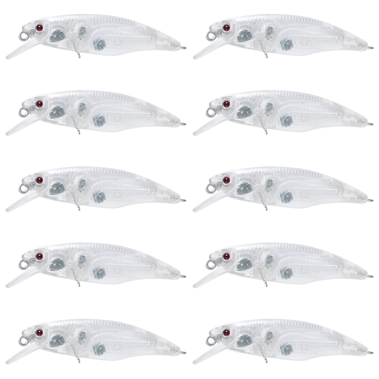 FREE FISHER Blank Mini Minnows Lures Set 6cm 3g 20pcs/Lot Unpainted Fishing Wobble Plastic Pencil Artificial Baits DIY Clear Bait Embryo