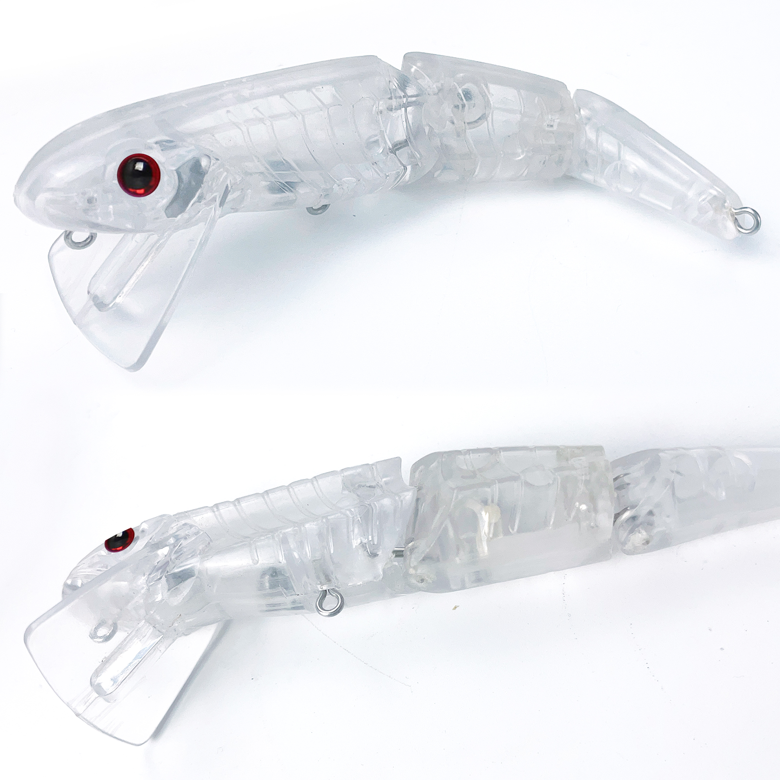 FREE FISHER 15pcs Unpainted Lures Set 3-Section Clear Blank Bait Embryo 11cm 16g DIY Topwater Swimbait Joint Baits