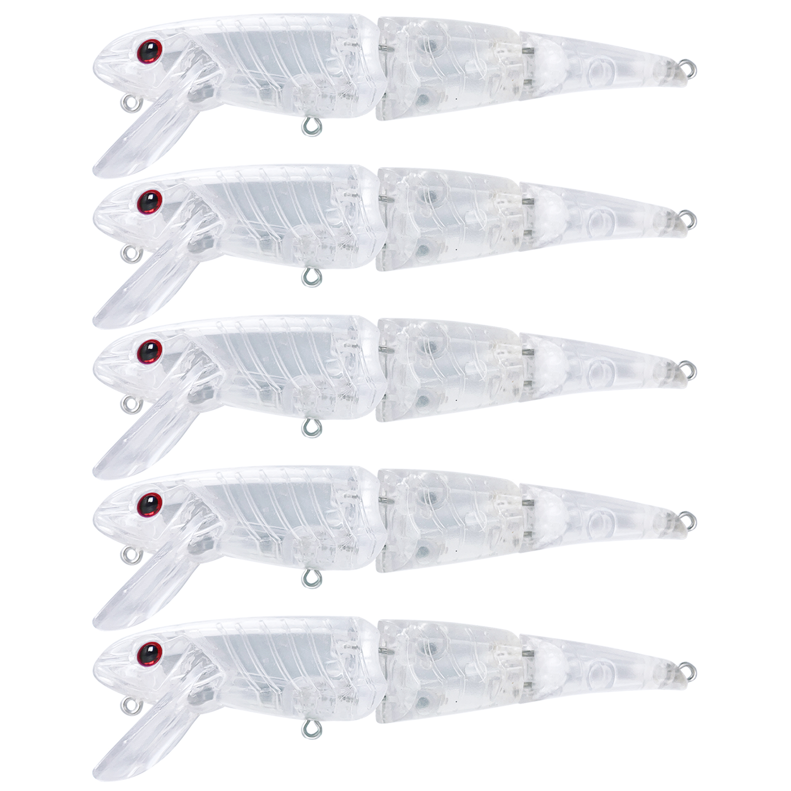 FREE FISHER 15pcs Unpainted Lures Set 3-Section Clear Blank Bait Embryo 11cm 16g DIY Topwater Swimbait Joint Baits