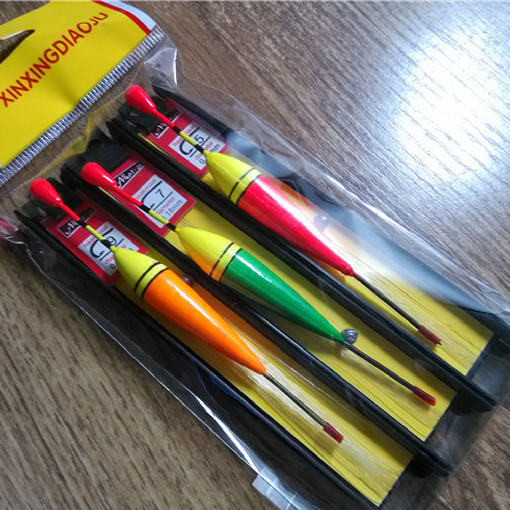 FREE FISHER Durable 6pcs Fishing Float Set 5# 7# 9# Vertical Buoy Wood Fishing Floats 12.5cm 10g Pesca Fishing Bobbers Tackle Accessories