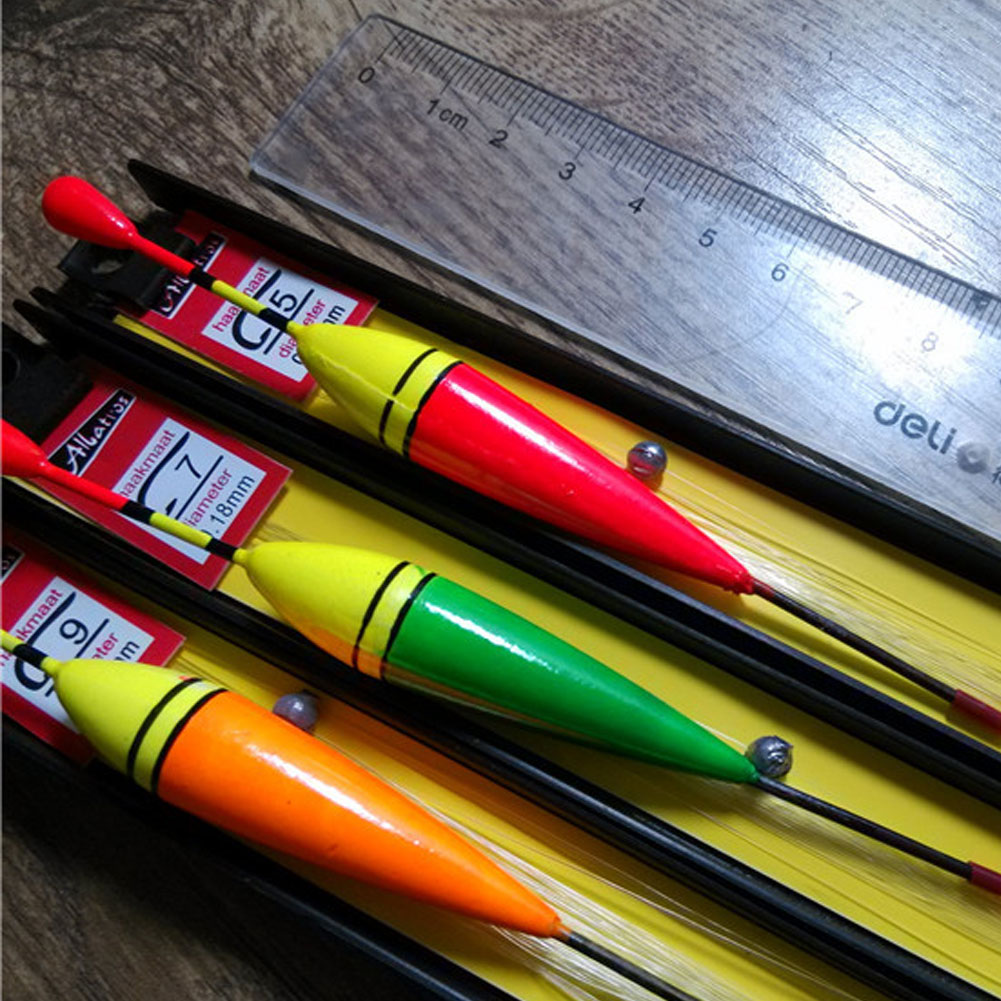 FREE FISHER Durable 6pcs Fishing Float Set 5# 7# 9# Vertical Buoy Wood Fishing Floats 12.5cm 10g Pesca Fishing Bobbers Tackle Accessories