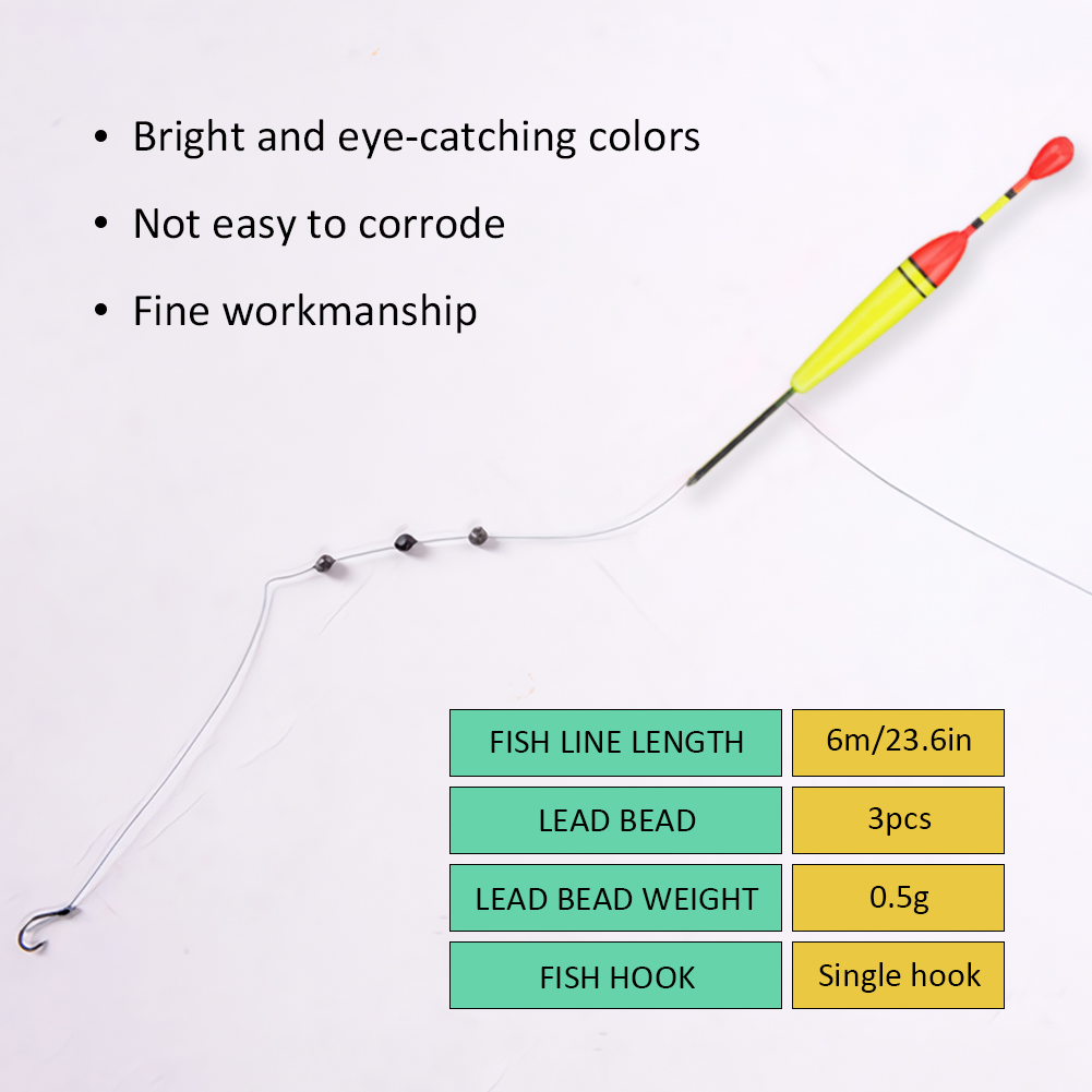 FREE FISHER Durable 6pcs Fishing Float Set 5# 7# 9# Vertical Buoy Wood Fishing Floats 12.5cm 10g Pesca Fishing Bobbers Tackle Accessories