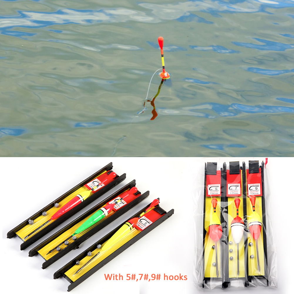 FREE FISHER Durable 6pcs Fishing Float Set 5# 7# 9# Vertical Buoy Wood Fishing Floats 12.5cm 10g Pesca Fishing Bobbers Tackle Accessories