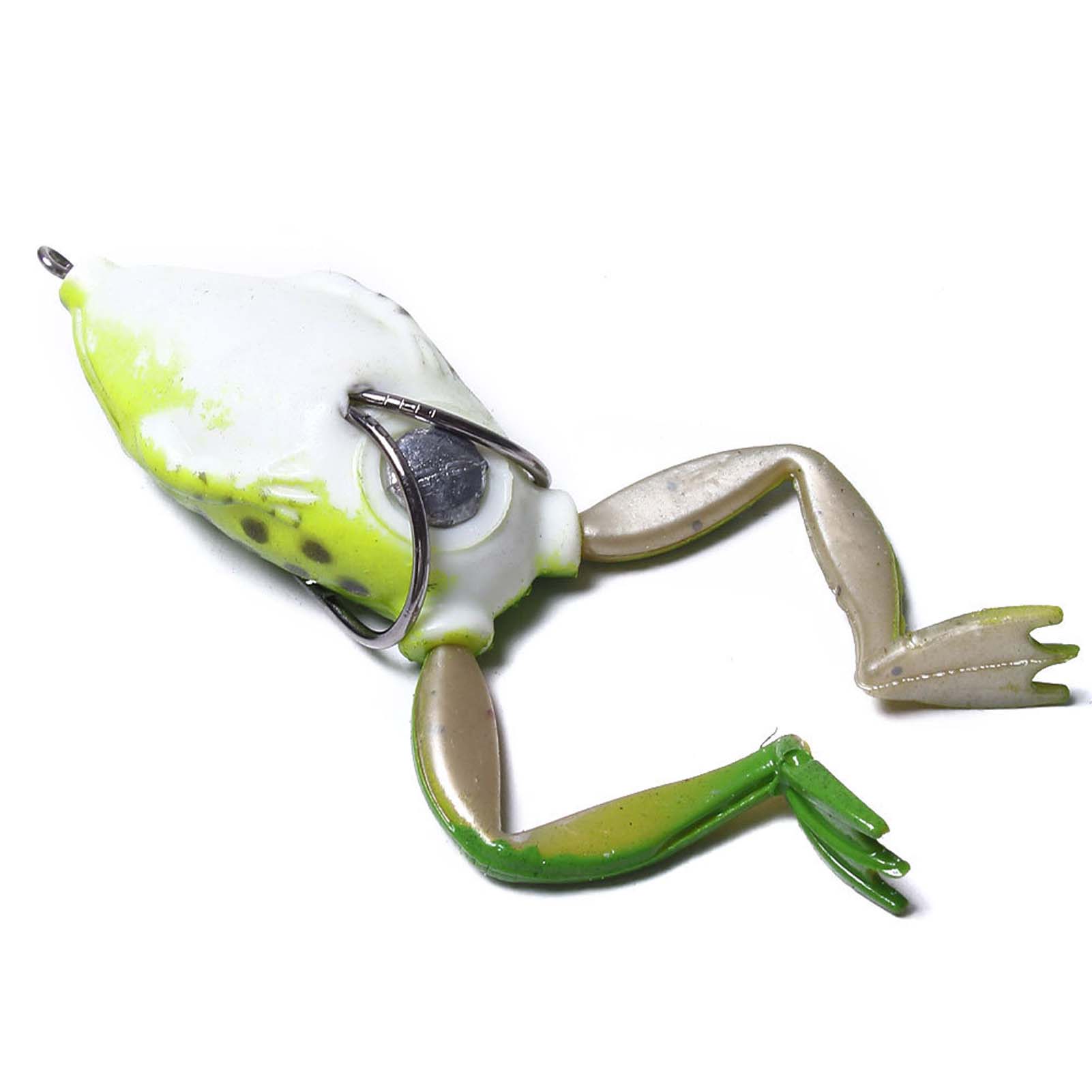 FREE FISHER 5pcs Fishing Frogs Set Soft Baits Snakehead Lure Topwater Simulation Thunder Frogs Lures with 5 Grids Plastic Box for Bass/Pike