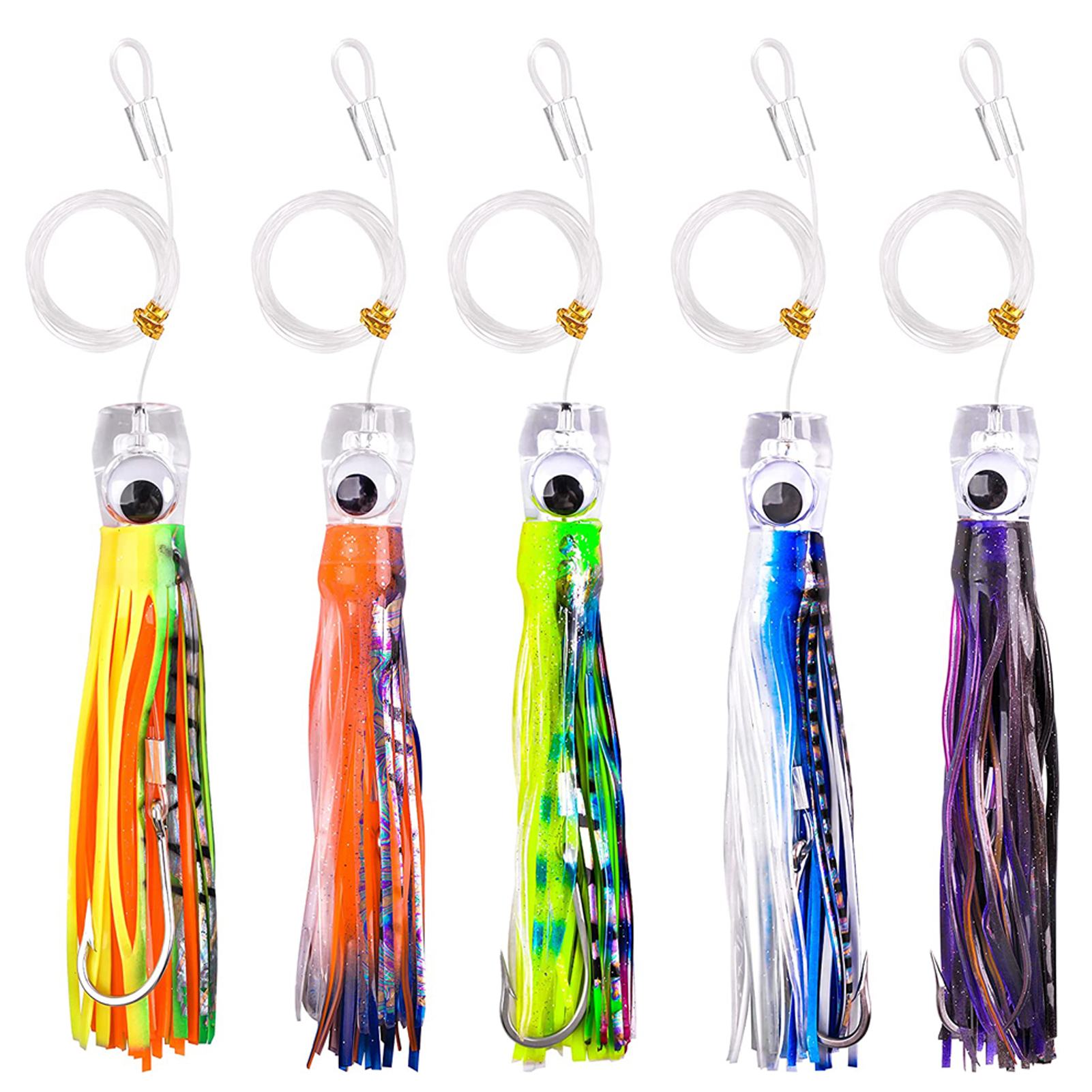 Big Game for Sea Fishing Squid Lures Soft Skirt 23cm 96g Octopus Trolling Artificial Baits for Tuna Marlin Crankbaits Saltwater