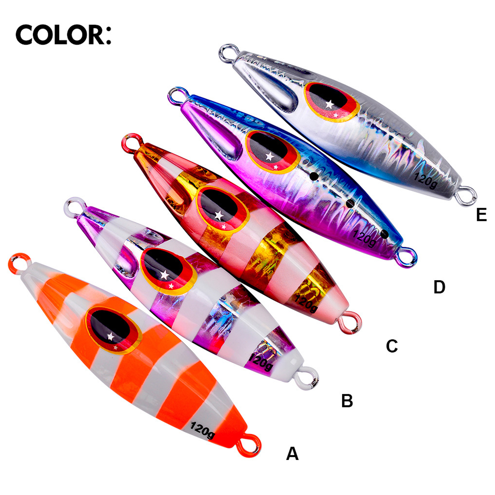 1pcs Sea Fishing Luminous Lures 30-120g Long Shot JIG Artificial Wobbler Metal Hard Bait with Lifelike 3D Eye Slow Sinking Saltwater