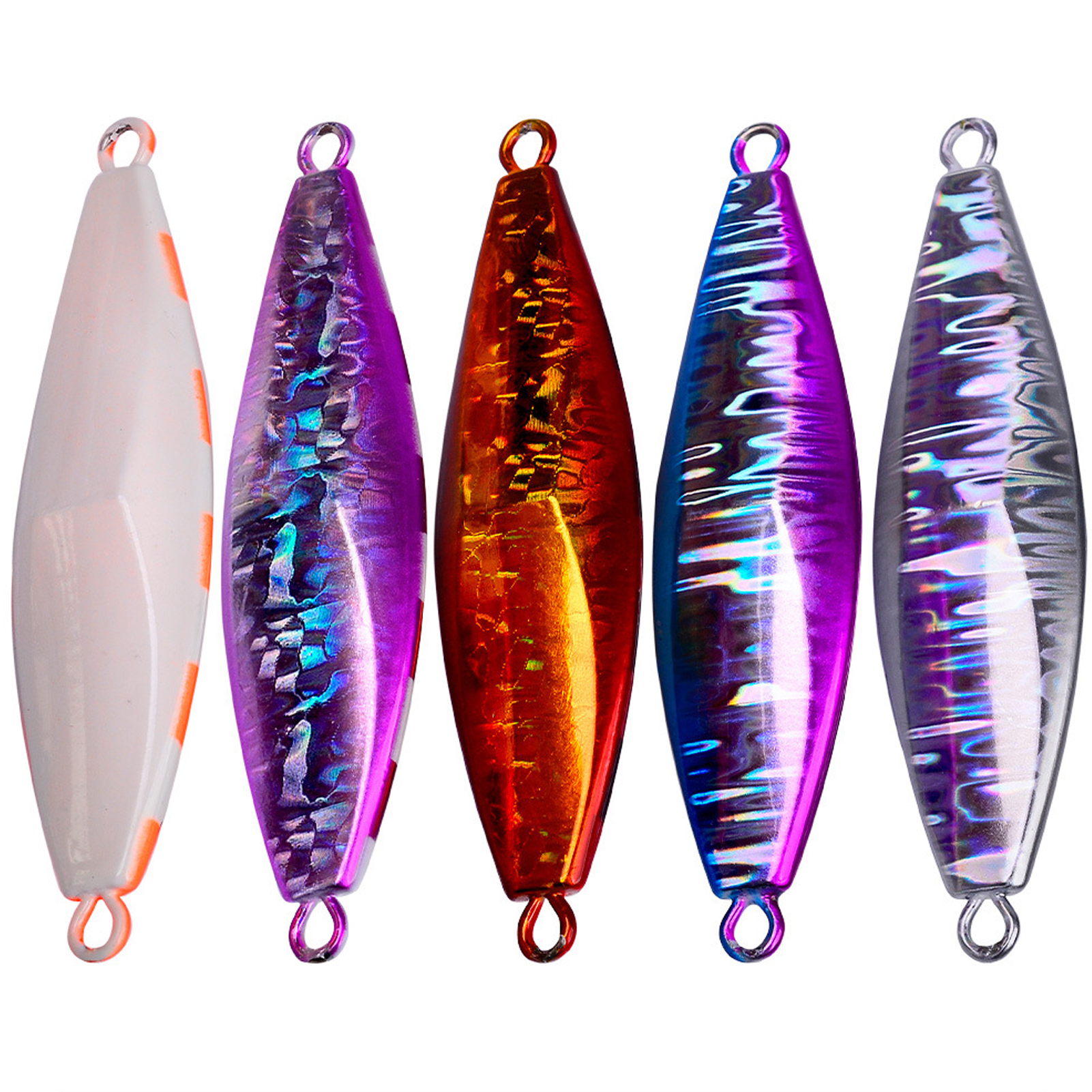 1pcs Sea Fishing Luminous Lures 30-120g Long Shot JIG Artificial Wobbler Metal Hard Bait with Lifelike 3D Eye Slow Sinking Saltwater