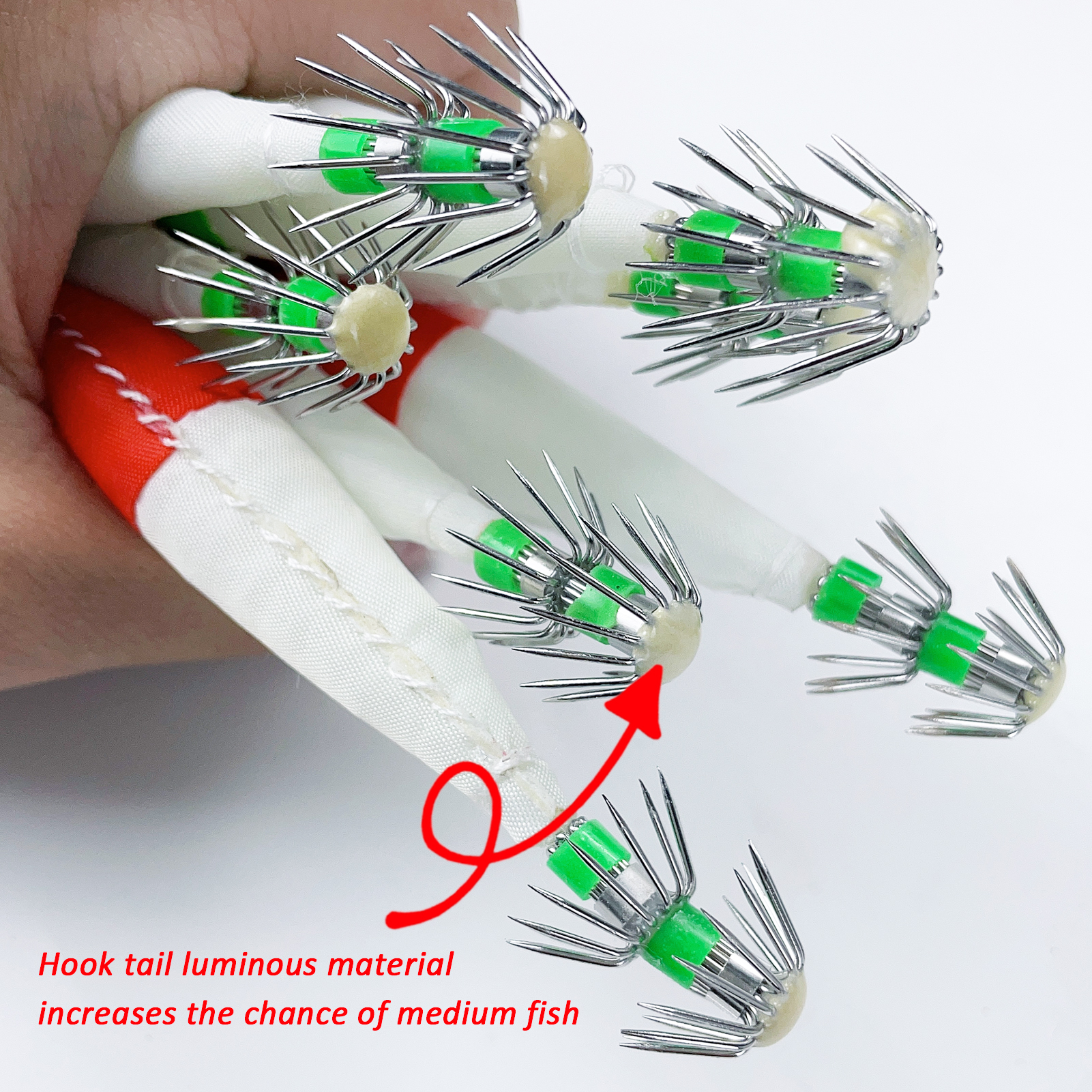 FREE FISHER 11pcs Sea Fishing Squids Set Luminous Shrimp Mixed Jigs Octopus Lures Cuttlefish Artificial Sharp Squid Hooks Pesca