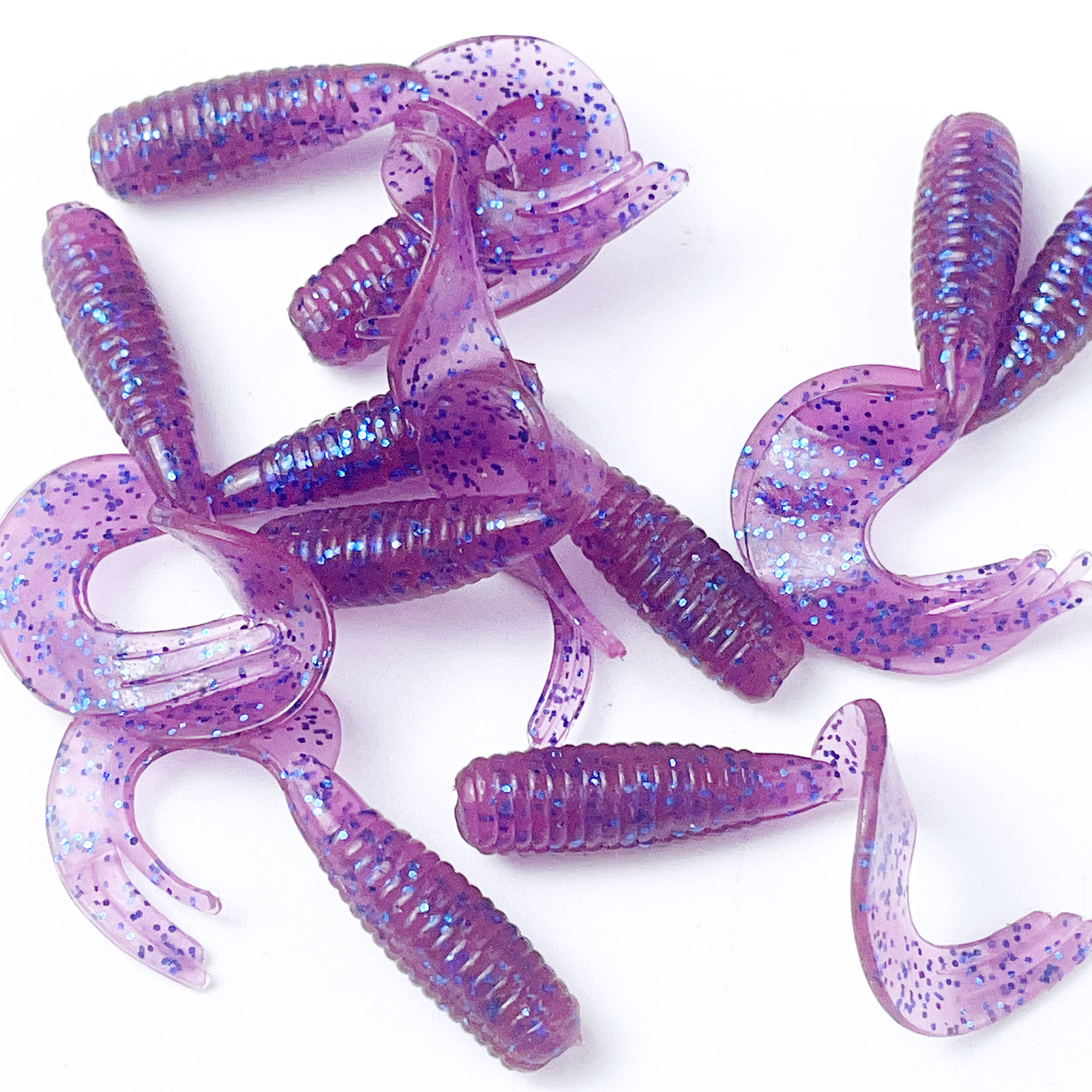 FREE FISHER 50pcs Soft Grub Worm Lures 4.5cm Rubber Fishing Maggot Baits Plastic Fishing Tackle Box Artificial Bass Wobblers with T-tail