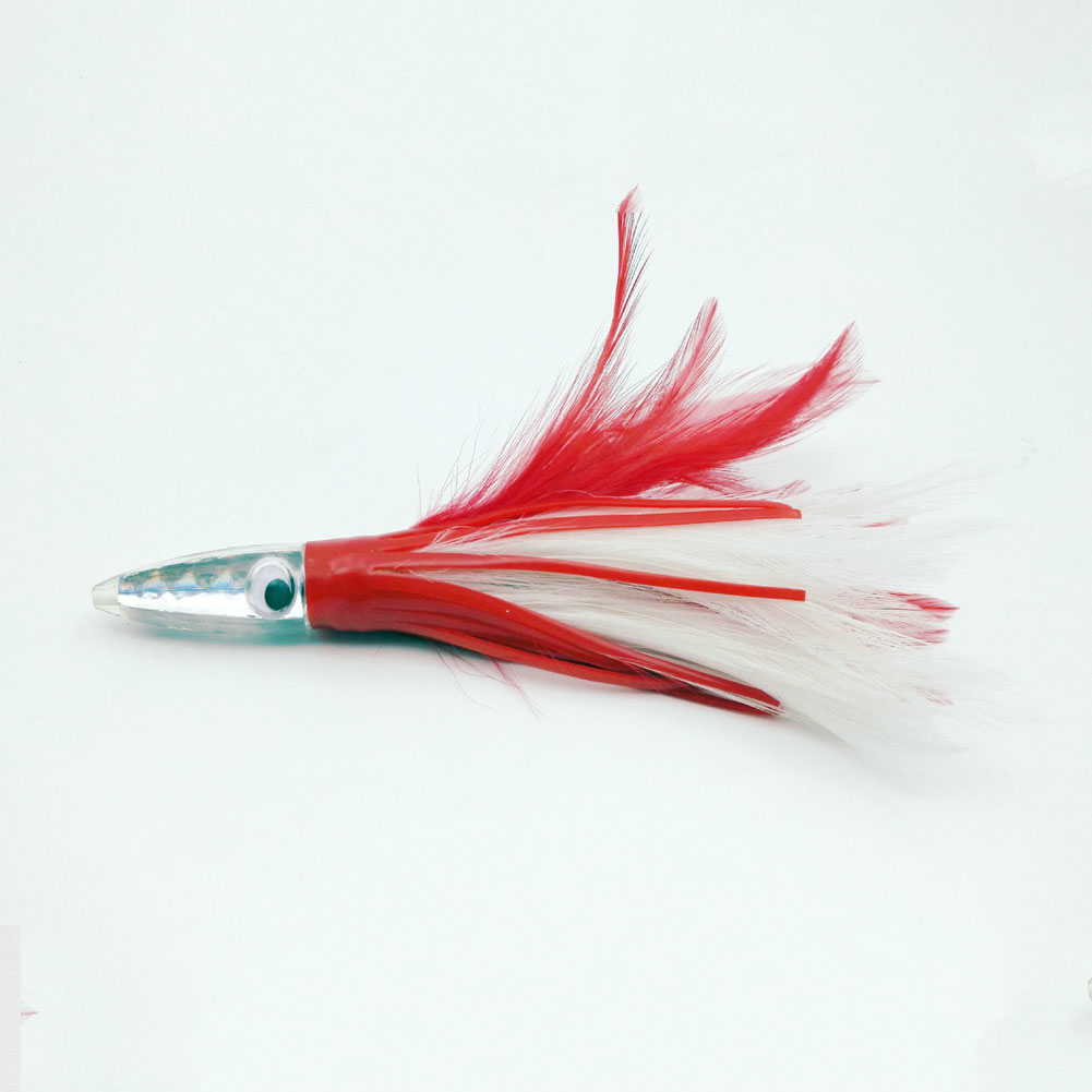 FREE FISHER 5pcs/Lot Sea Fishing Octopus Lure 14cm 32g Squid Jigs Big Game Bait Drag Fishing Bait Trolling Lures with Feather Skirt for Tuna