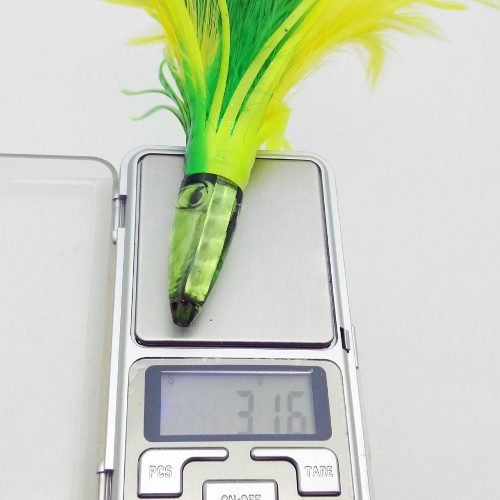 FREE FISHER 5pcs/Lot Sea Fishing Octopus Lure 14cm 32g Squid Jigs Big Game Bait Drag Fishing Bait Trolling Lures with Feather Skirt for Tuna