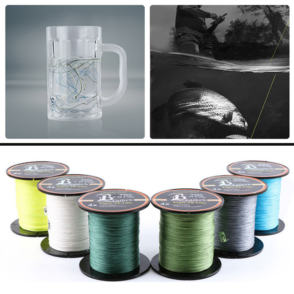 FREE FISHER Fishing Line 300M PE Braided Line 4-strand 12-80LB 0.1-0.5MM Multifilament Fishing Wire for Saltwater Freshwater