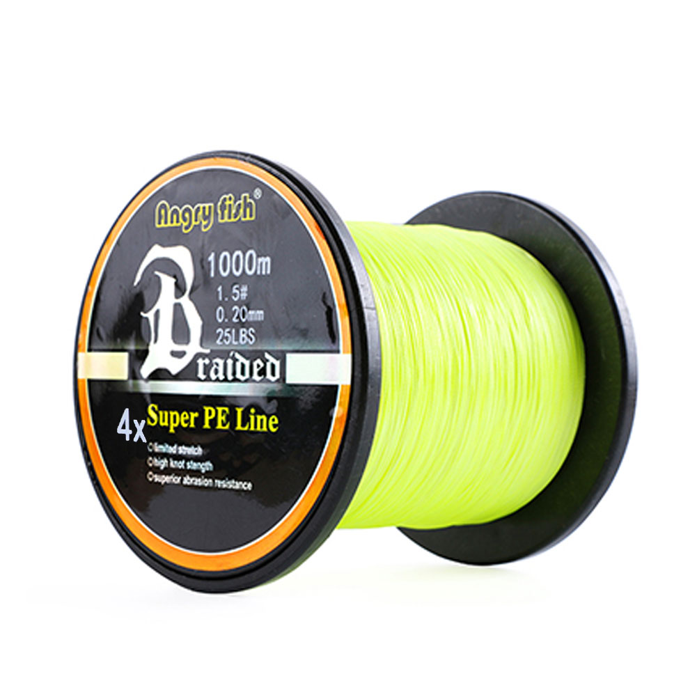 FREE FISHER Fishing Line 4 Strands Braided 1000M PE Multifilament Line Saltwater Freshwater Smooth Floating Fish Wire 12-80LB