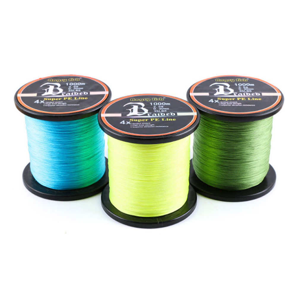 FREE FISHER Fishing Line 4 Strands Braided 1000M PE Multifilament Line Saltwater Freshwater Smooth Floating Fish Wire 12-80LB