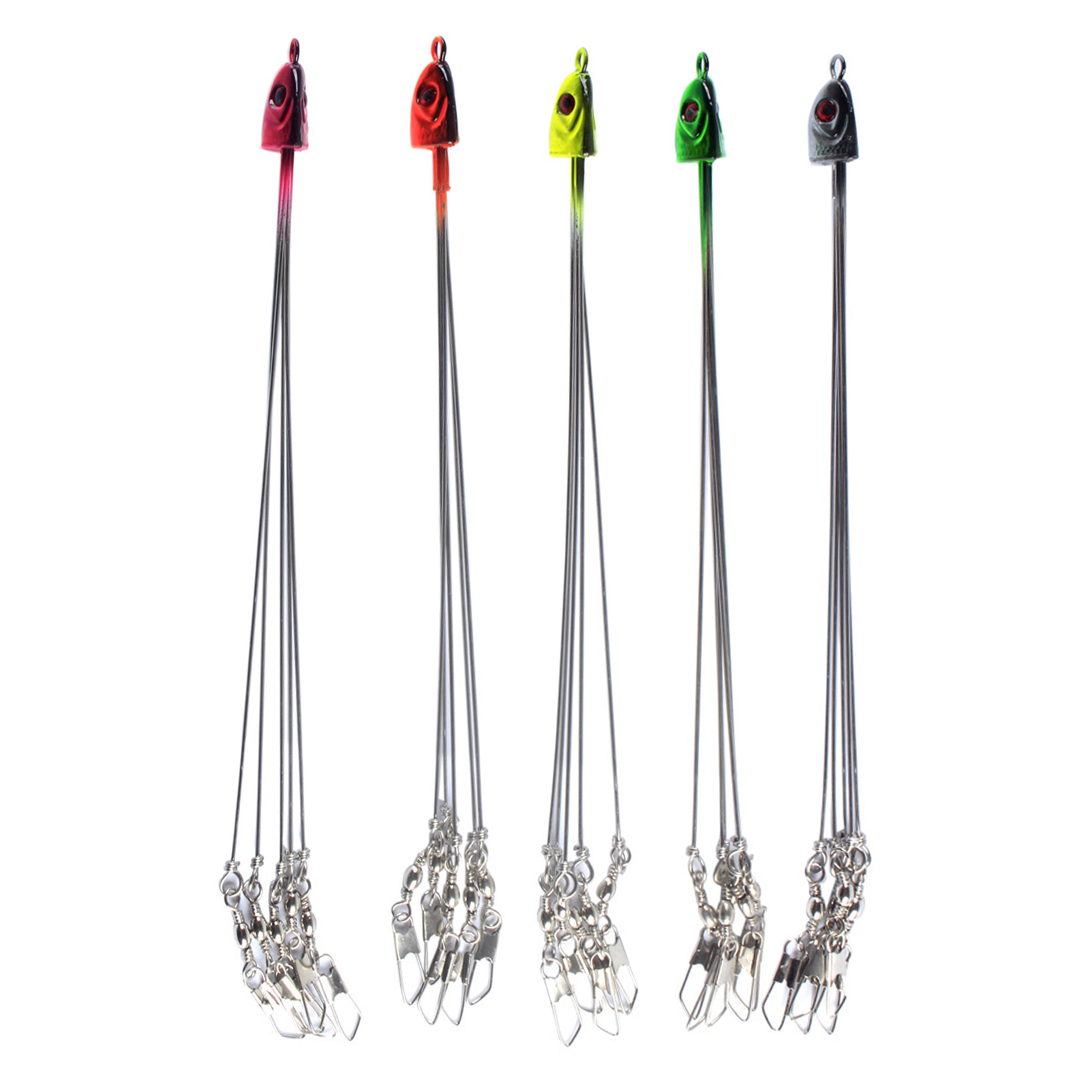 FREE FISHER 5pcs Fishing Alabama Rigs 5-Arms Umbrella 20.7g 21cm Artificial Lures Steel Wire Snap Swivel Spinners Swimbaits Fishing Group Baits