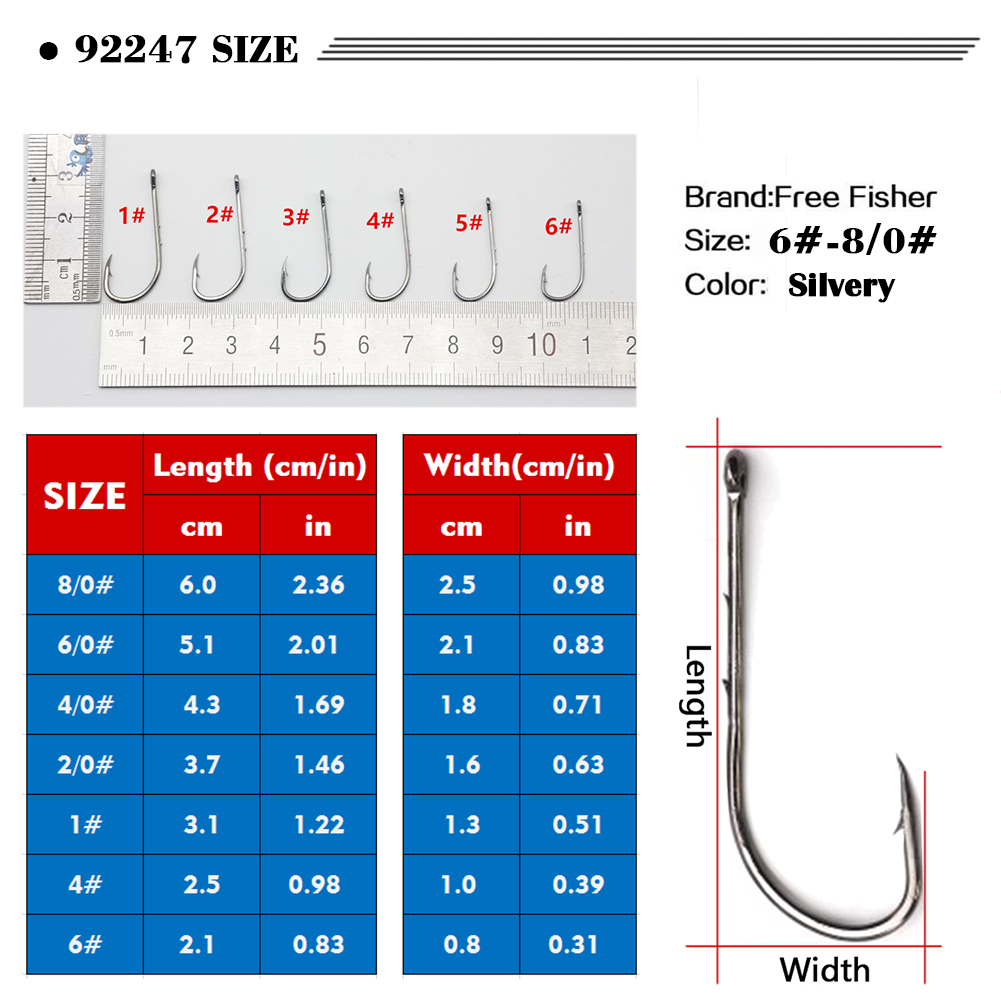 FreeFisher 100pcs/set Fishhook High Carbon Steel Barbed Hooks Bait Hol