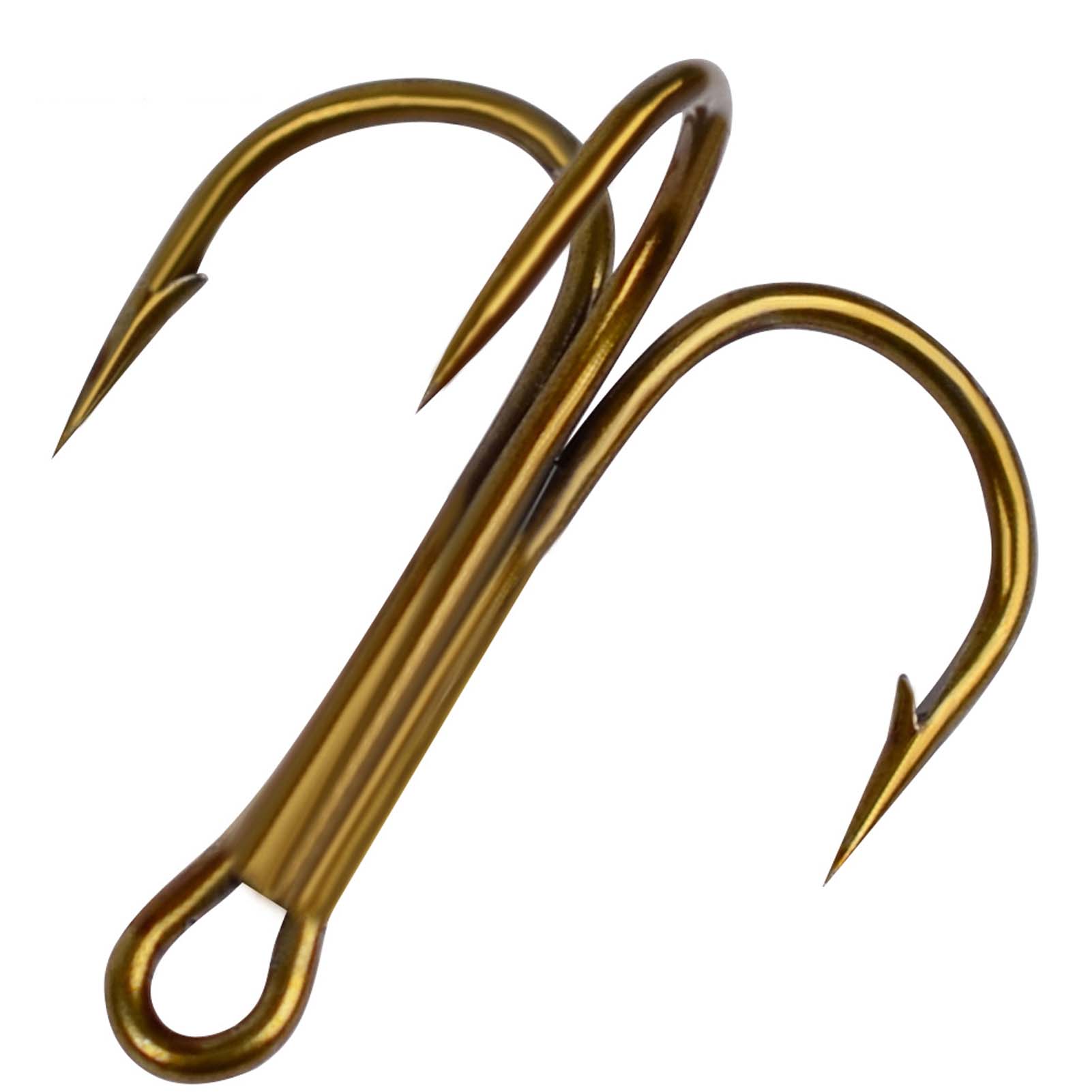 100pcs/Lot Fishing Treble Hooks High Carbon Steel Round Bent Sharp Treble Fishing Bass Fishing Hooks 2# 4# 6# 8# 10# Fishhooks