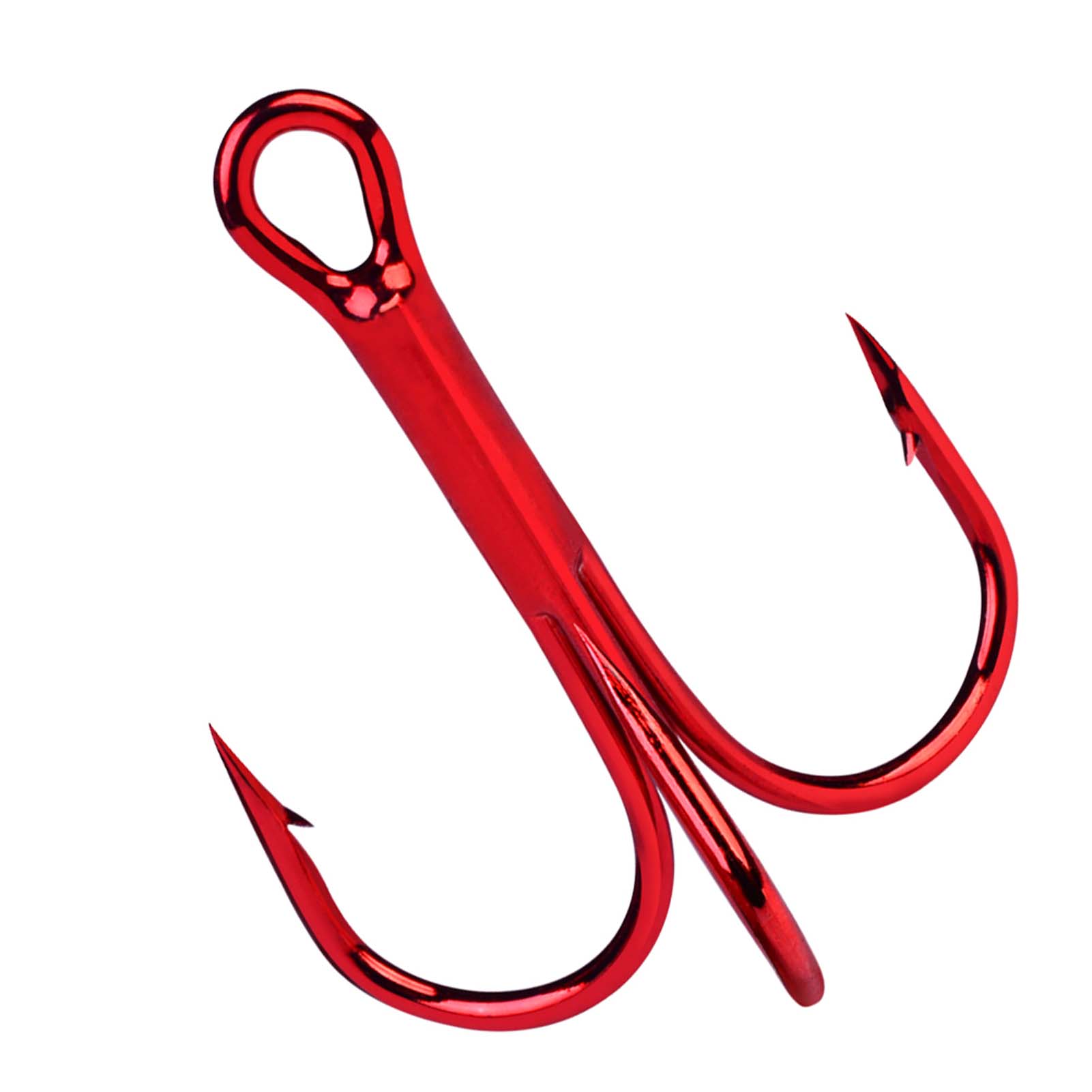 100pcs/Lot Fishing Treble Hooks High Carbon Steel Round Bent Sharp Treble Fishing Bass Fishing Hooks 2# 4# 6# 8# 10# Fishhooks