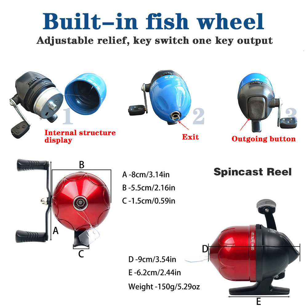 FREE FISHER 51pcs Portable Telescopic Fishing Rod Set with Fishing Case Baitcast Reel Fishing Beginners Rod Combo Soft Lures Swivels Worms Kit