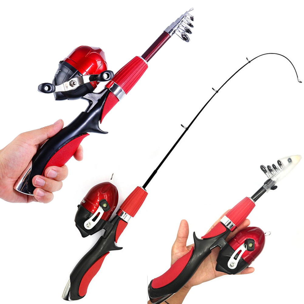 FREE FISHER 51pcs Portable Telescopic Fishing Rod Set with Fishing Case Baitcast Reel Fishing Beginners Rod Combo Soft Lures Swivels Worms Kit