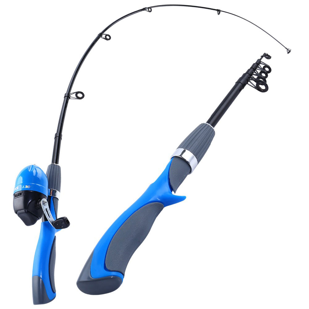 FREE FISHER 51pcs Portable Telescopic Fishing Rod Set with Fishing Case Baitcast Reel Fishing Beginners Rod Combo Soft Lures Swivels Worms Kit