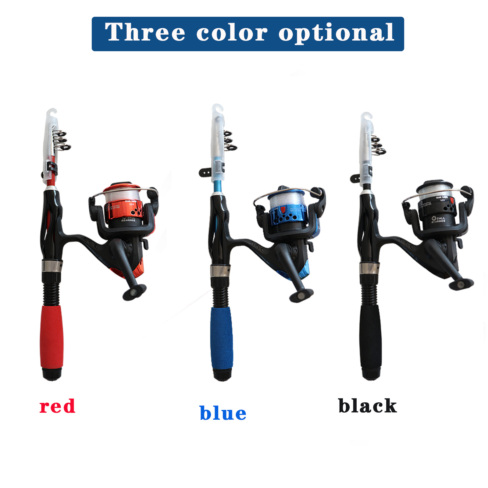 FREE FISHER Children 51pcs 1.1m Telescopic Fishing Rod Set with Handbag 5 Section Portable Lure Rod Fishing Reel Lure Bait Kids Fishing Kits