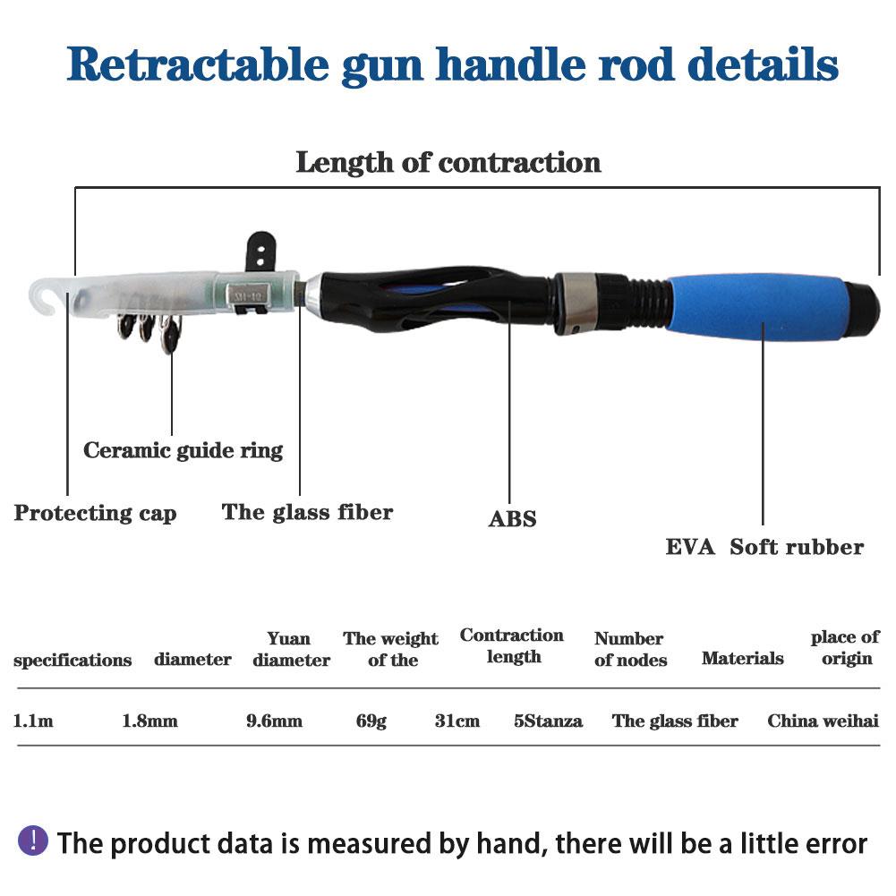 FREE FISHER Children 51pcs 1.1m Telescopic Fishing Rod Set with Handbag 5 Section Portable Lure Rod Fishing Reel Lure Bait Kids Fishing Kits