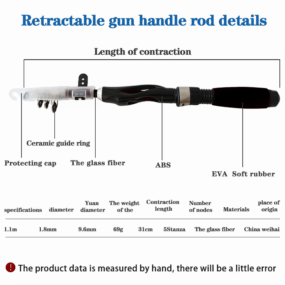 FREE FISHER Children 51pcs 1.1m Telescopic Fishing Rod Set with Handbag 5 Section Portable Lure Rod Fishing Reel Lure Bait Kids Fishing Kits