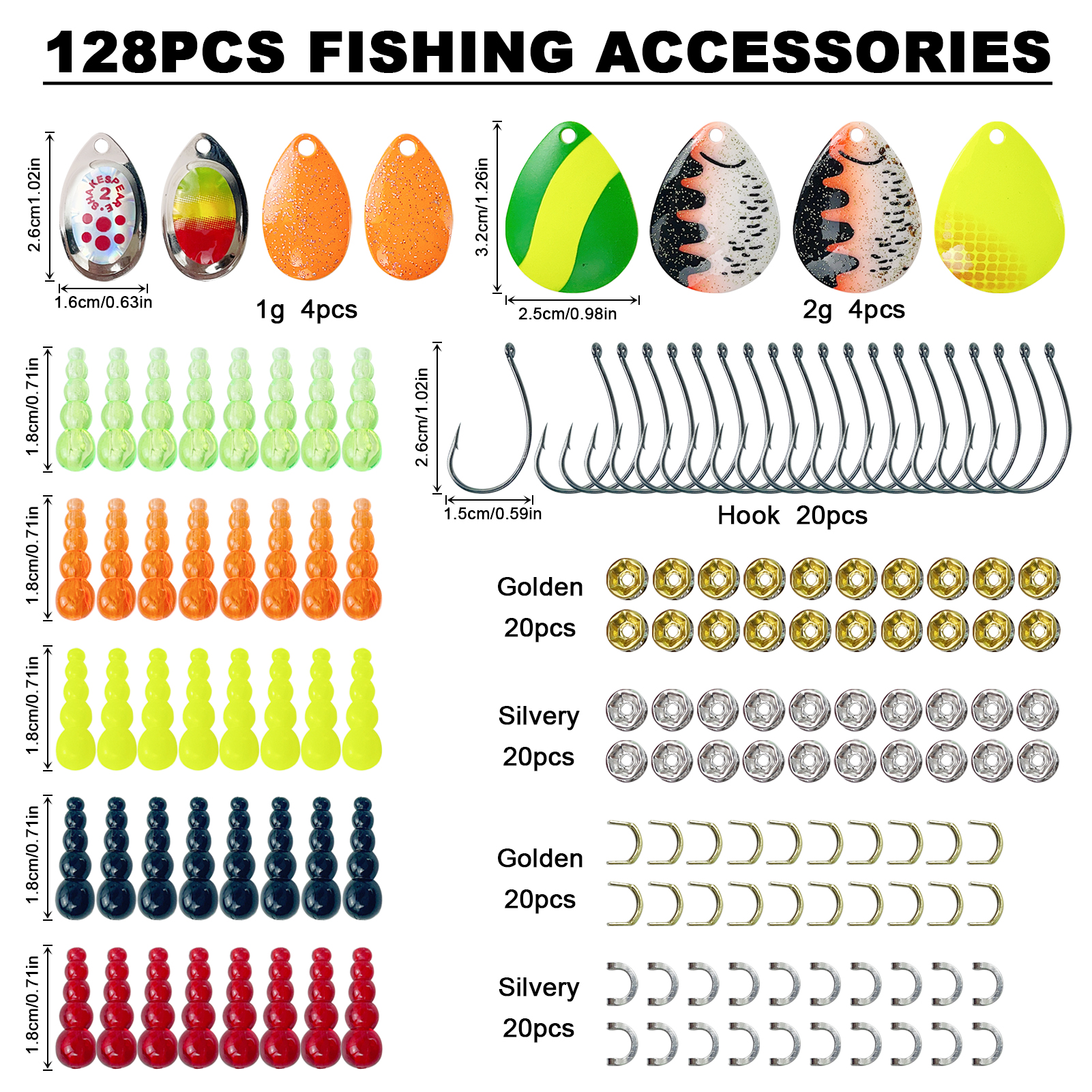 FREE FISHER 149-241pcs Fishing Spinners Set Beads Metal Sequins Hooks DIY Spinnerbaits Accessories Rooster Blades Tackle Box for Trout/Bass