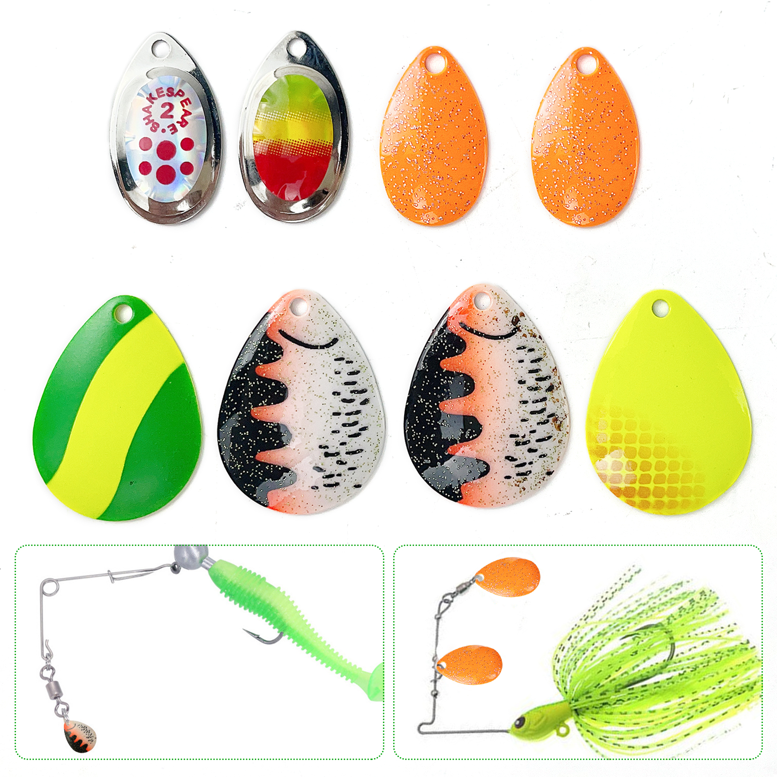 FREE FISHER 149-241pcs Fishing Spinners Set Beads Metal Sequins Hooks DIY Spinnerbaits Accessories Rooster Blades Tackle Box for Trout/Bass