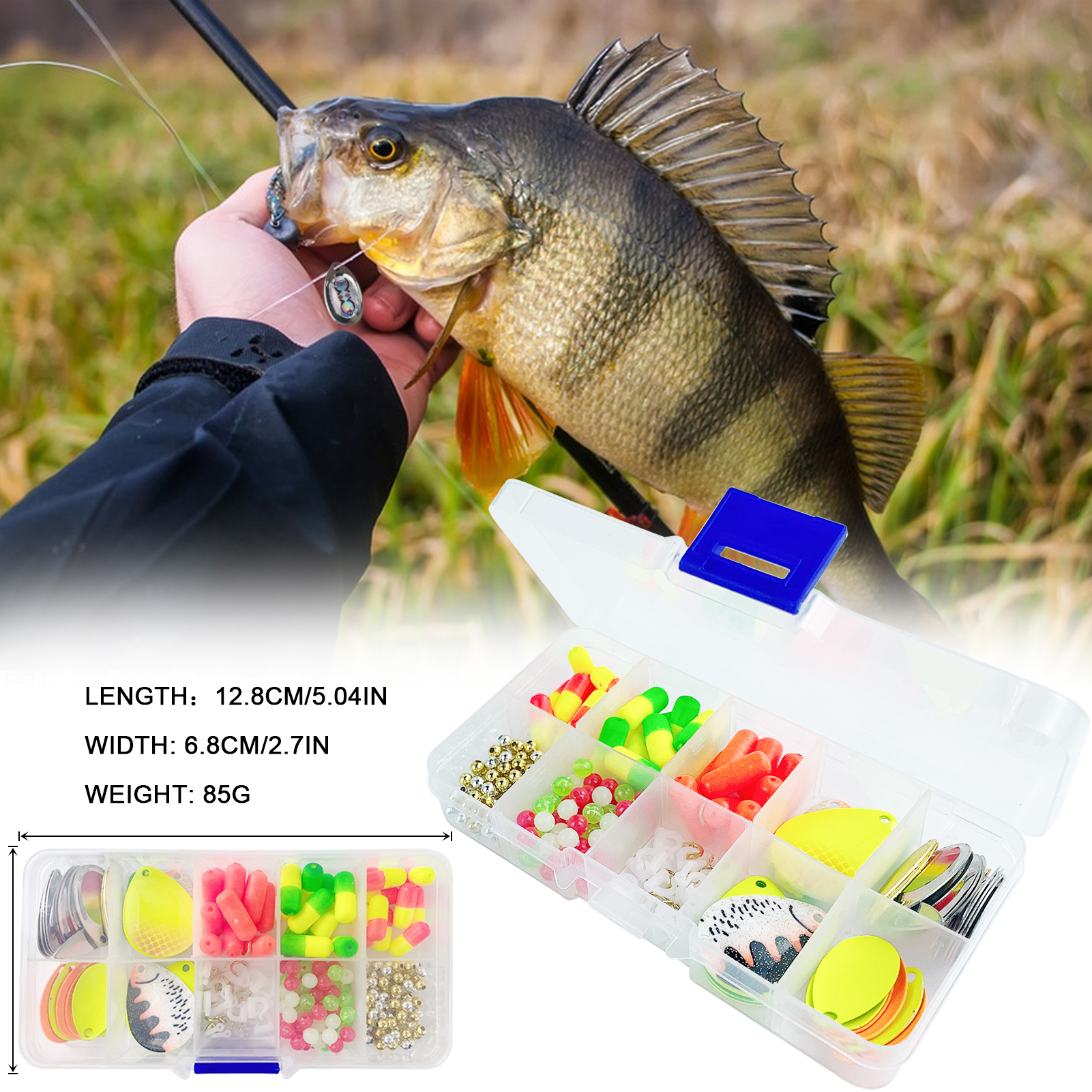 FREE FISHER 149-241pcs Fishing Spinners Set Beads Metal Sequins Hooks DIY Spinnerbaits Accessories Rooster Blades Tackle Box for Trout/Bass