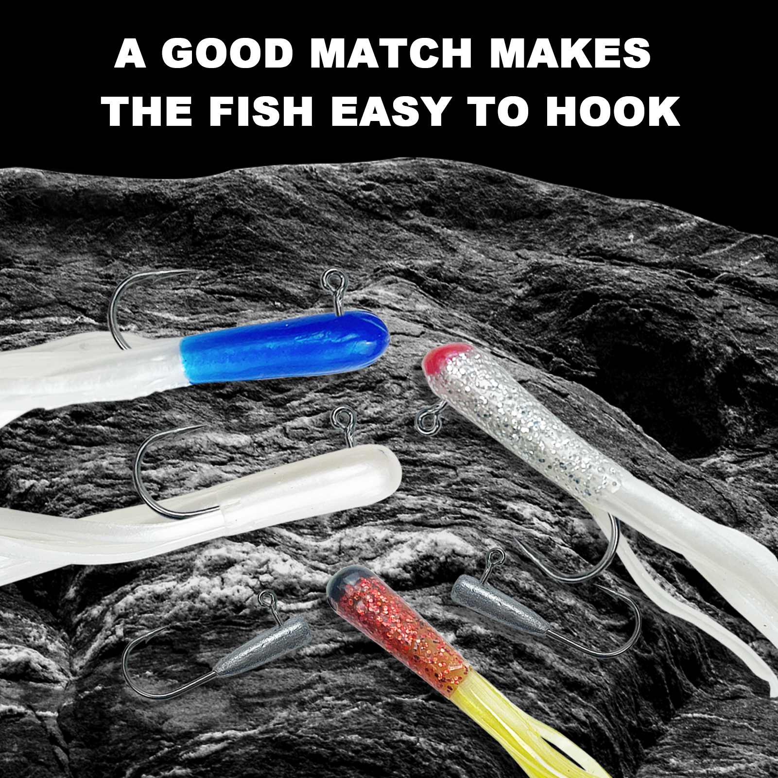 FREE FISHER 131pcs Fishing Baits Kit Soft Tube Lures 1.5g Jigs Pre-Rigged Fishing Hollow 5.5cm 0.8g Octopus Jig Hooks Head Grub Swimbaits