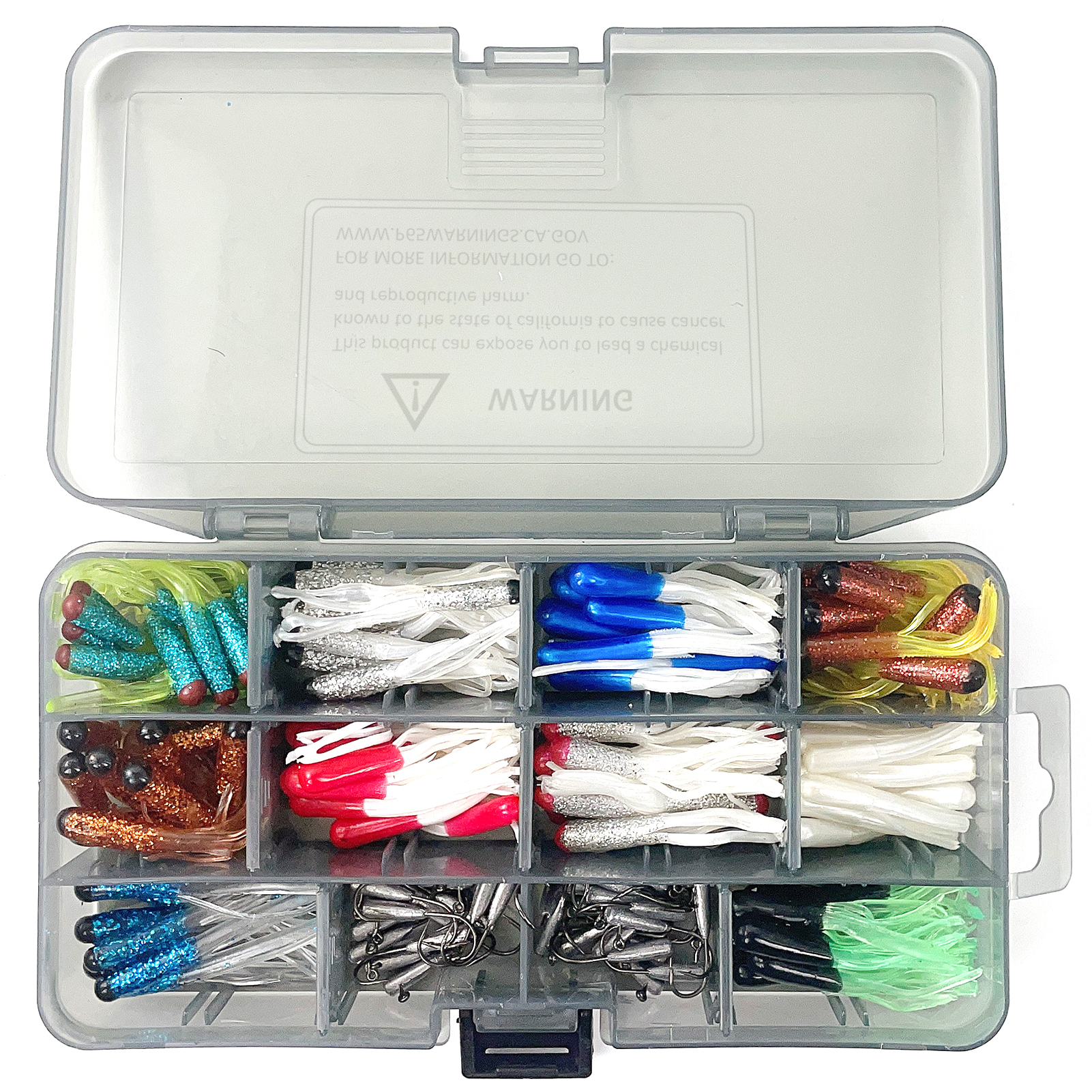 FREE FISHER 131pcs Fishing Baits Kit Soft Tube Lures 1.5g Jigs Pre-Rigged Fishing Hollow 5.5cm 0.8g Octopus Jig Hooks Head Grub Swimbaits