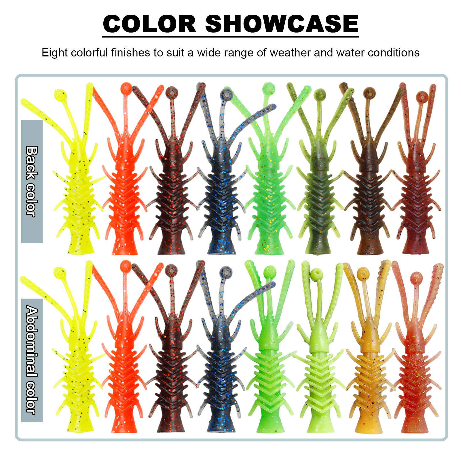 FREE FISHER Fishing Lead Head Jig Hooks with Soft Lures 6.5cm 2g NEID FLOATING SHRIMPS Swimbaits Fishing Jigs 2.5-5g Walleye Shad Baits for Bass(Pack of 71)