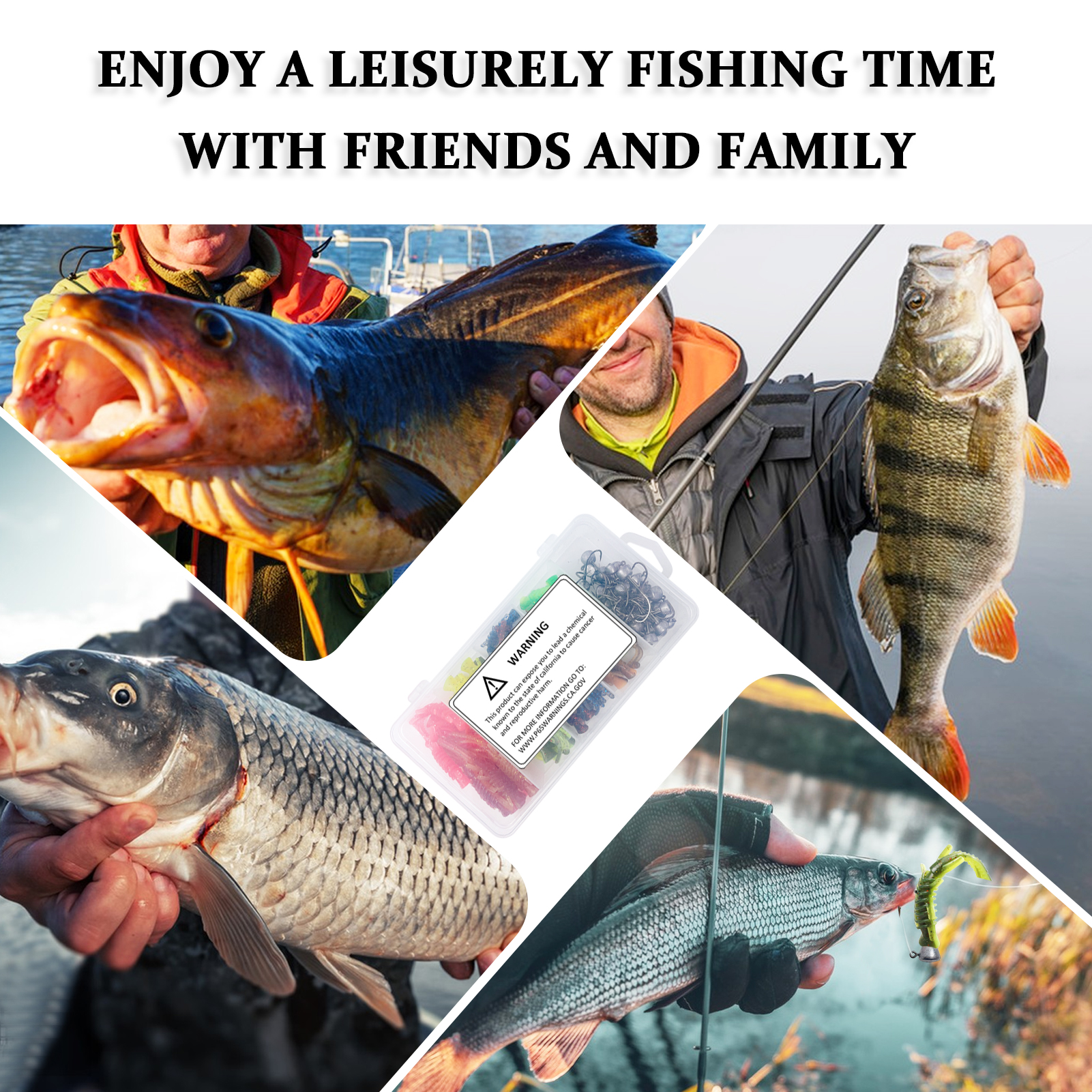 FREE FISHER Fishing Lead Head Jig Hooks with Soft Lures 6.5cm 2g NEID FLOATING SHRIMPS Swimbaits Fishing Jigs 2.5-5g Walleye Shad Baits for Bass(Pack of 71)