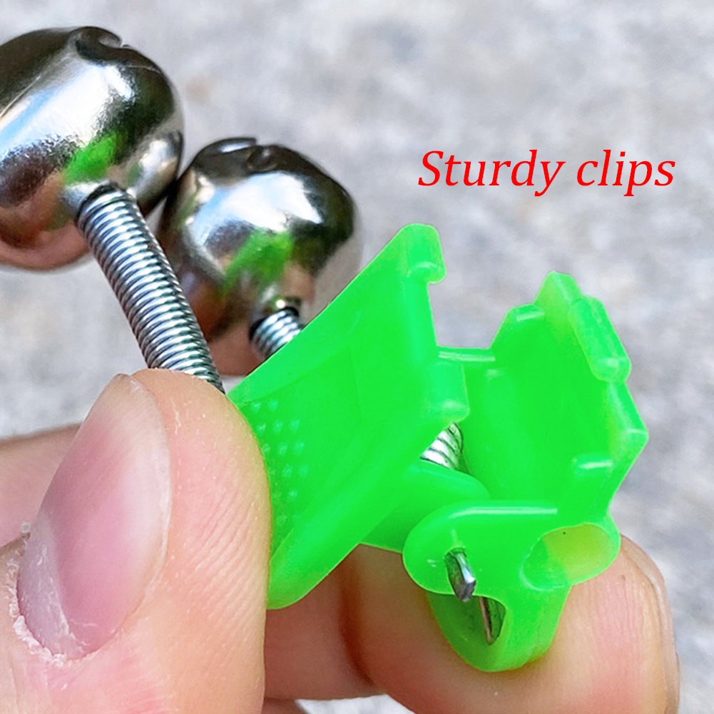 FREE FISHER 50pcs/Lot Fishing Bells Sea Fishing 5cm Rod Bell with Clip Catfish Bells Alarm Dual Alert Ring Fishing Bite Alarm Indicator Accessories