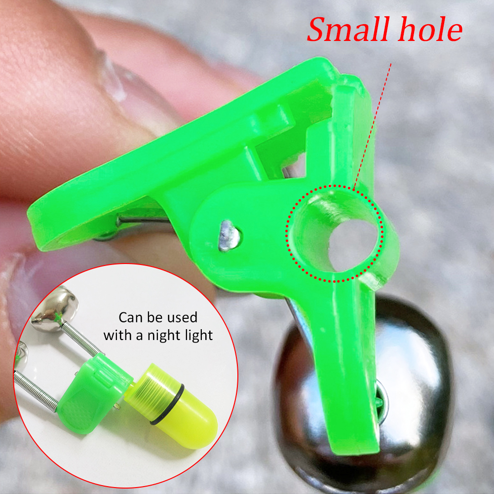 FREE FISHER 50pcs/Lot Fishing Bells Sea Fishing 5cm Rod Bell with Clip Catfish Bells Alarm Dual Alert Ring Fishing Bite Alarm Indicator Accessories