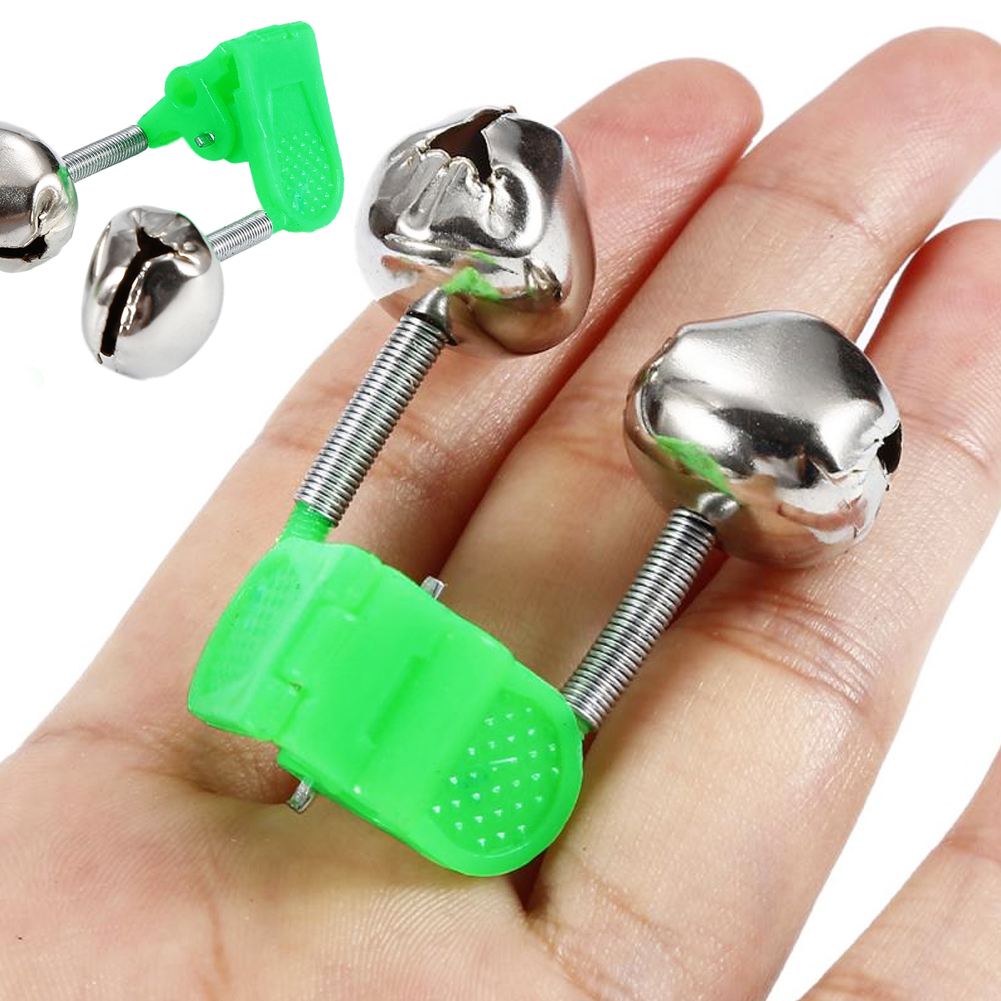 FREE FISHER 50pcs/Lot Fishing Bells Sea Fishing 5cm Rod Bell with Clip Catfish Bells Alarm Dual Alert Ring Fishing Bite Alarm Indicator Accessories