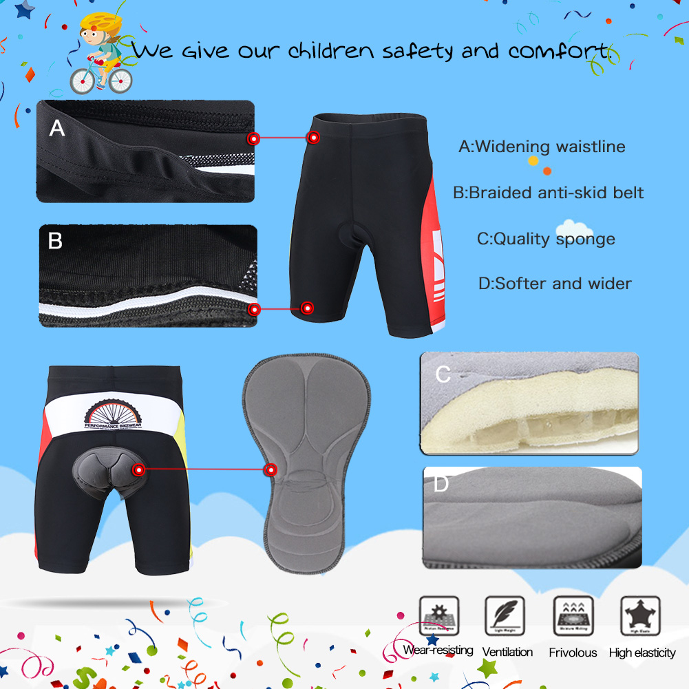 FREE FISHER Kids Cycling Jersey Set Cartoon Children Cycling Clothing Summer Bike Jersey Shorts Quick Dry Bicycle Jersey Suit