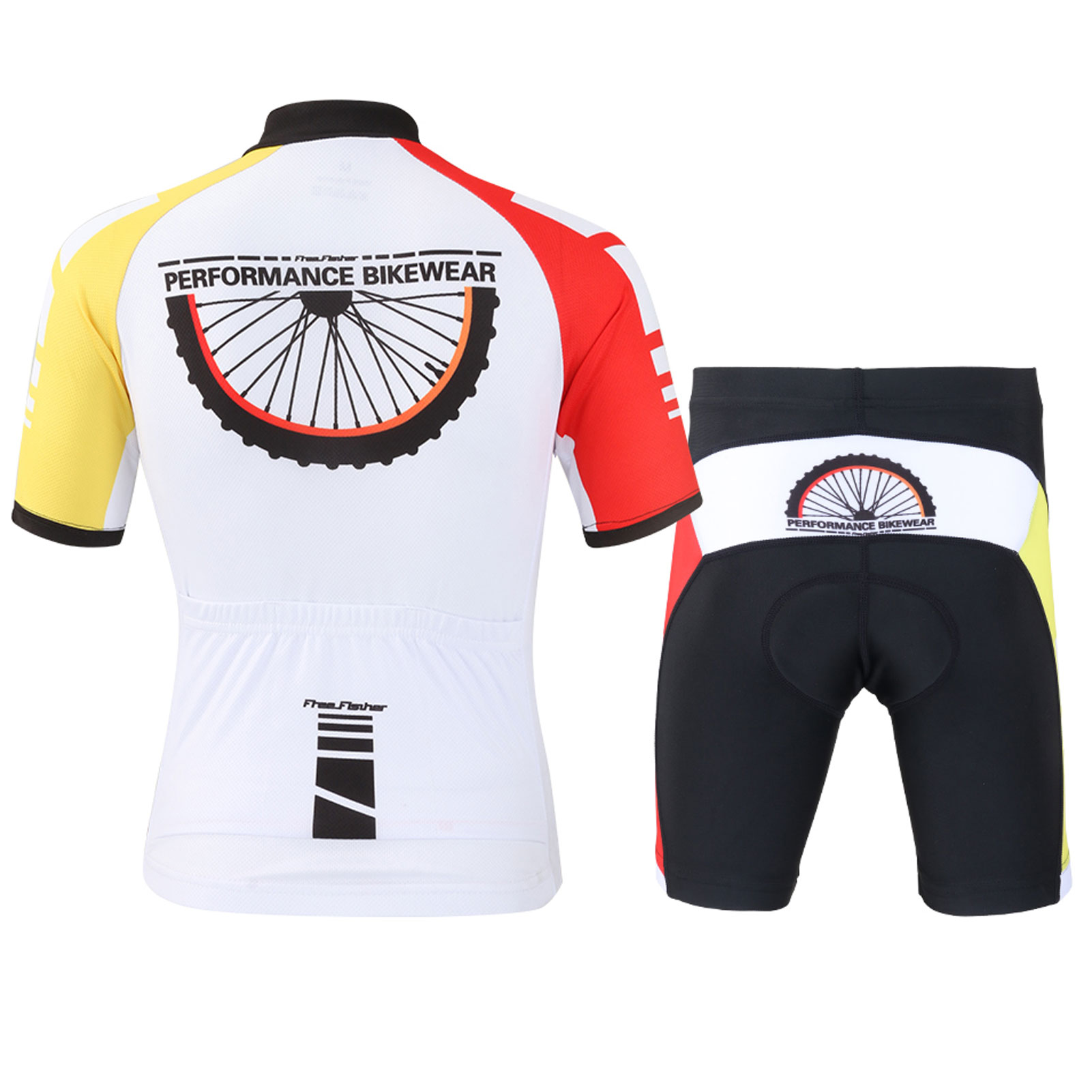 FREE FISHER Kids Cycling Jersey Set Cartoon Children Cycling Clothing Summer Bike Jersey Shorts Quick Dry Bicycle Jersey Suit