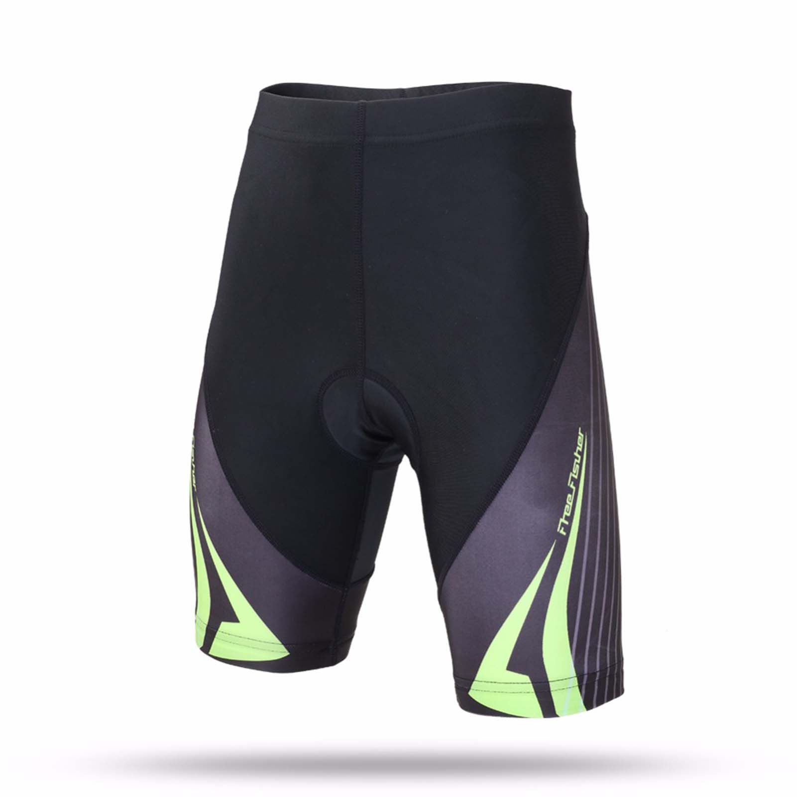 FREE FISHER Short Sleeve Boys Cycling Jersey Full Zipper Quick-Dry Breathable Mesh Bicycle Tops and Padded Shorts Racing Black Green