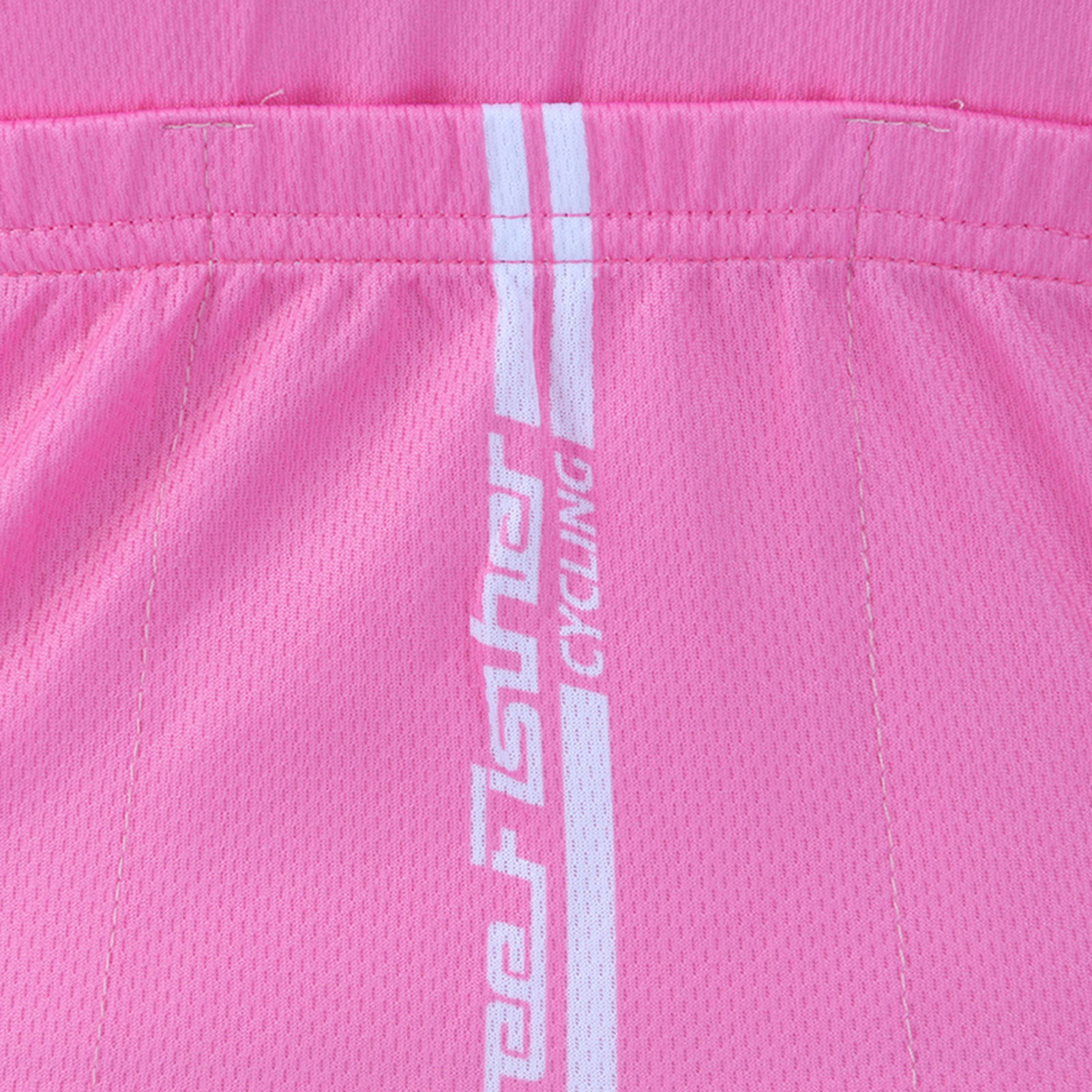 FREE FISHER Girls Short Sleeve Cycling Jersey Full Zipper Quick-Dry Breathable Mesh Bicycle Tops and Padded Shorts Pink Bear