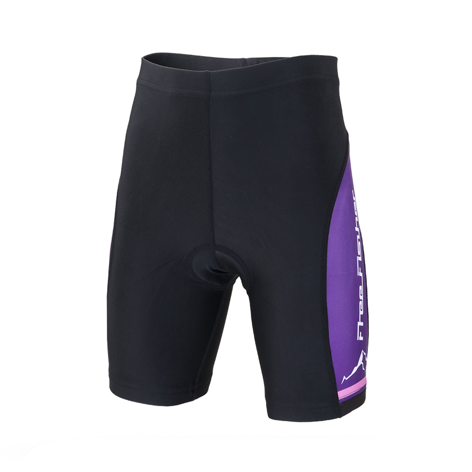 FREE FISHER Girls Cycling Jersey Short Sleeve Full Zipper Quick-Dry Breathable Mesh Boys Bicycle Tops+Padded Shorts Purple Antelope