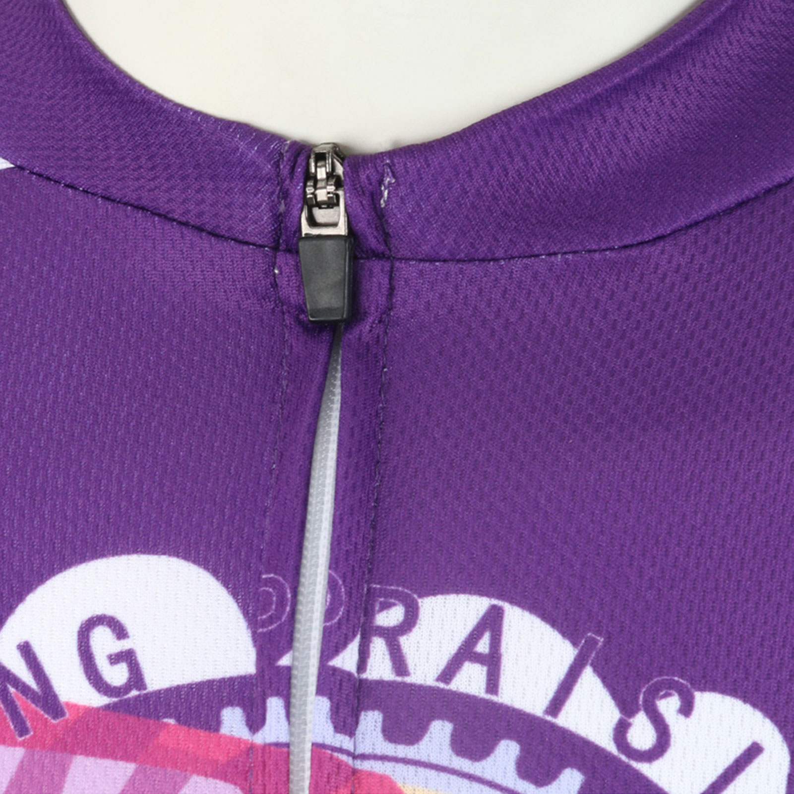 FREE FISHER Girls Cycling Jersey Short Sleeve Full Zipper Quick-Dry Breathable Mesh Boys Bicycle Tops+Padded Shorts Purple Antelope