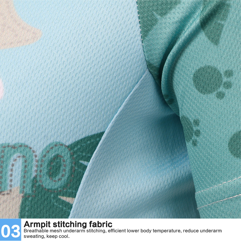 FREE FISHER Boys Quick-Dry Breathable Cycling Jersey Short Sleeve Kids Mesh MTB Riding Bike Tops+Padded Shorts Green Dinosaur